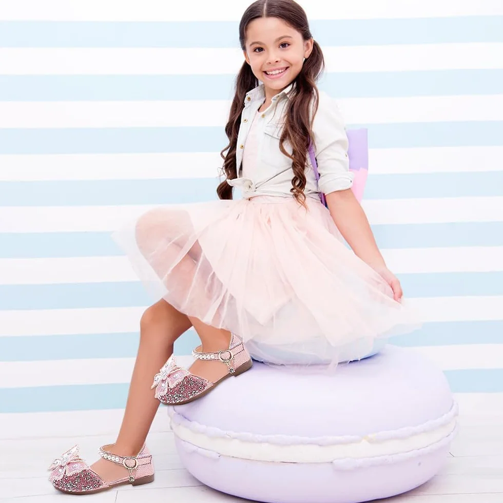 Chaussures de Princesse pour Filles Paillettes Reine Déguisement Scintillantes Fêtes Noël Anniversaire Carnaval Cosplay