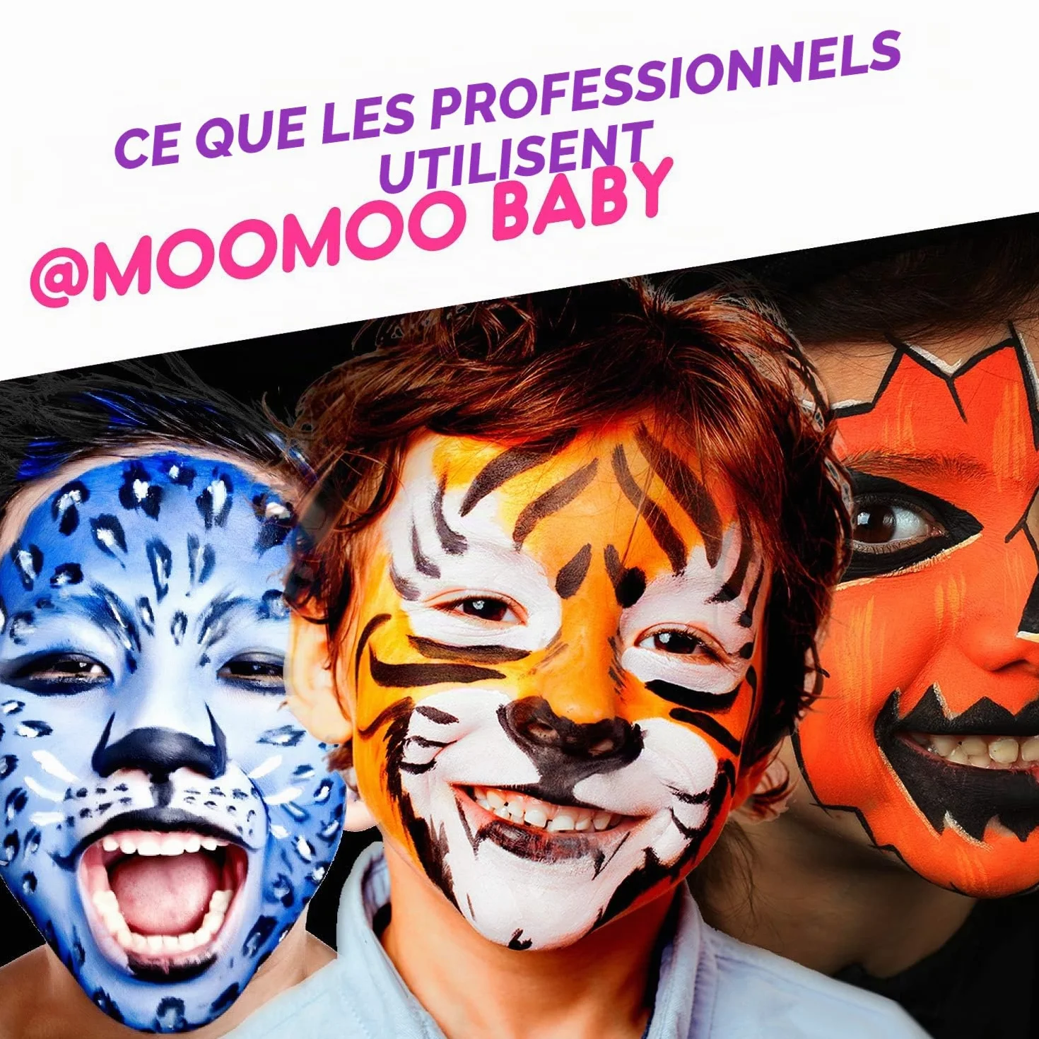 Kit Peinture Visage Enfant Maquillage Halloween 18 Peintures à l'Eau 28 Pochoirs