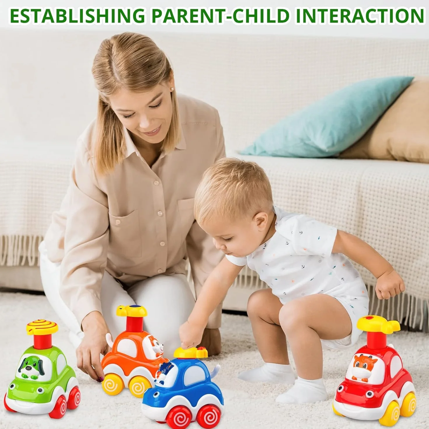 Jouets Voitures Animales Inertie pour Tout-Petits 1-2 Ans Cadeaux Anniversaire