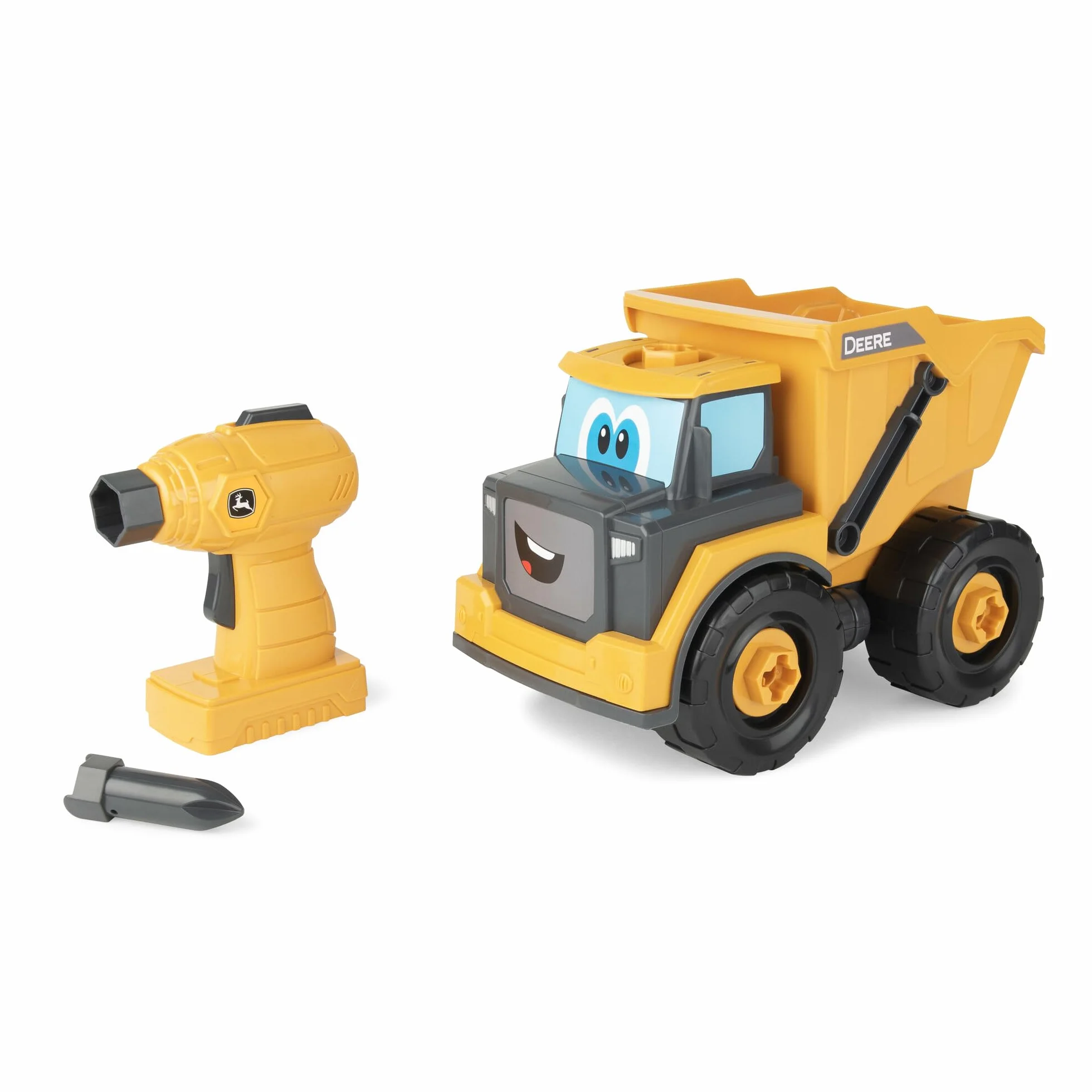 John Deere Kids Camion Benne Démontable 13 Pièces avec Visseuse Électronique - Jeu de Construction STEM - Jouet Bébé +18 Mois