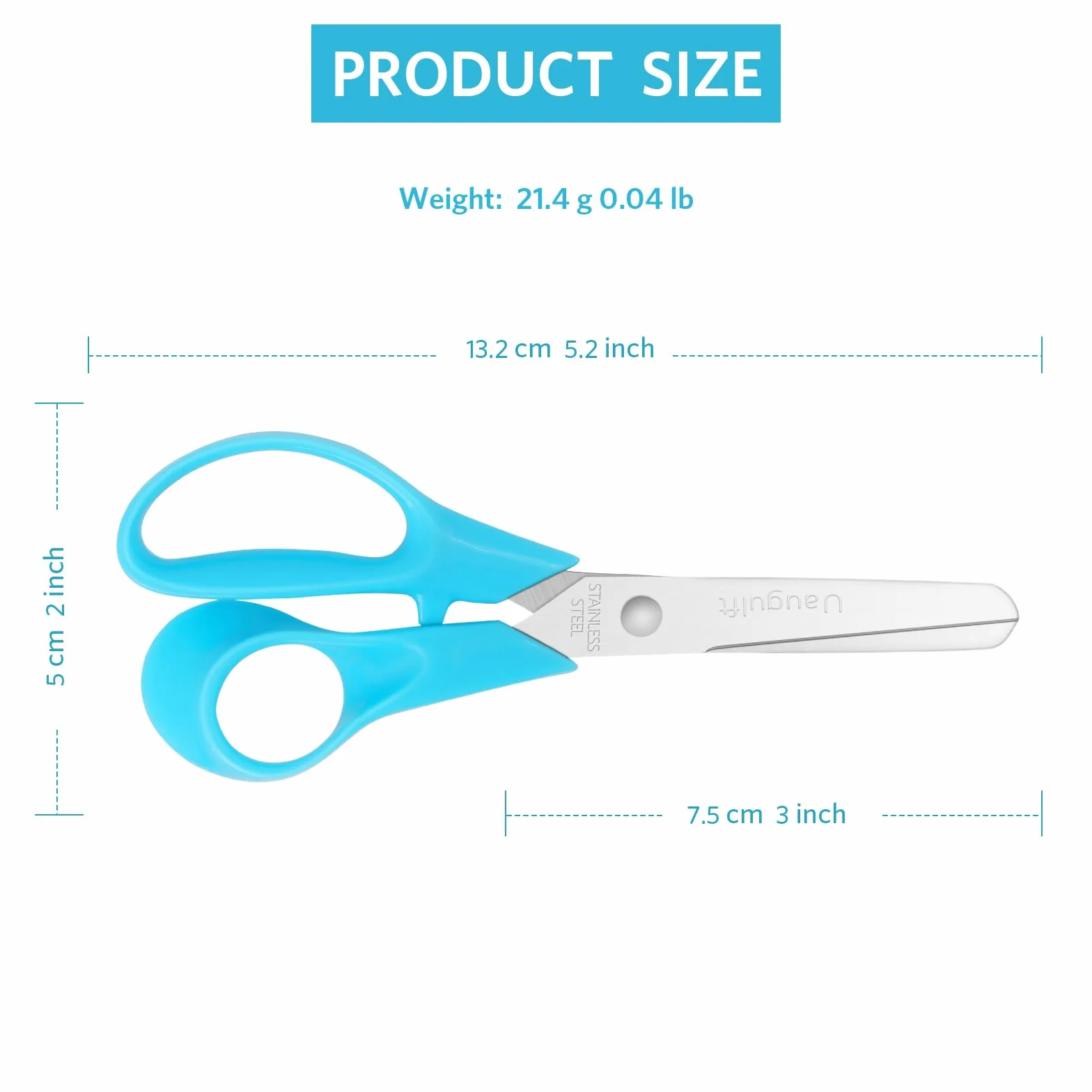 Ciseaux de sécurité enfants acier inoxydable 12,7 cm lot de 12