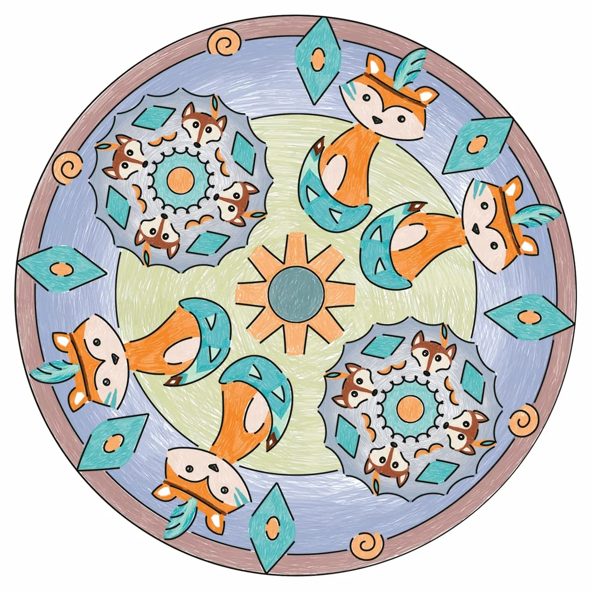 Ravensburger Mandala Designer Dessin Loisir créatif Pochoirs Crayons de Couleur Inclus Boho Style Enfant Dès 6 Ans Version française