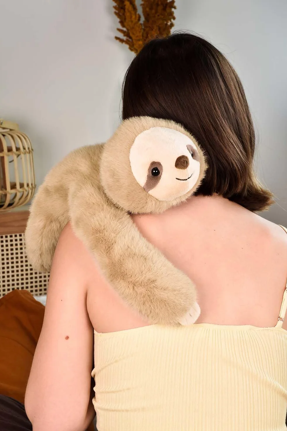 Histoire D’Ours Doudou Peluche Paresseux 40 cm – Collection Podcoll – Ultra Doux – Position Épaule Pattes Lestées
