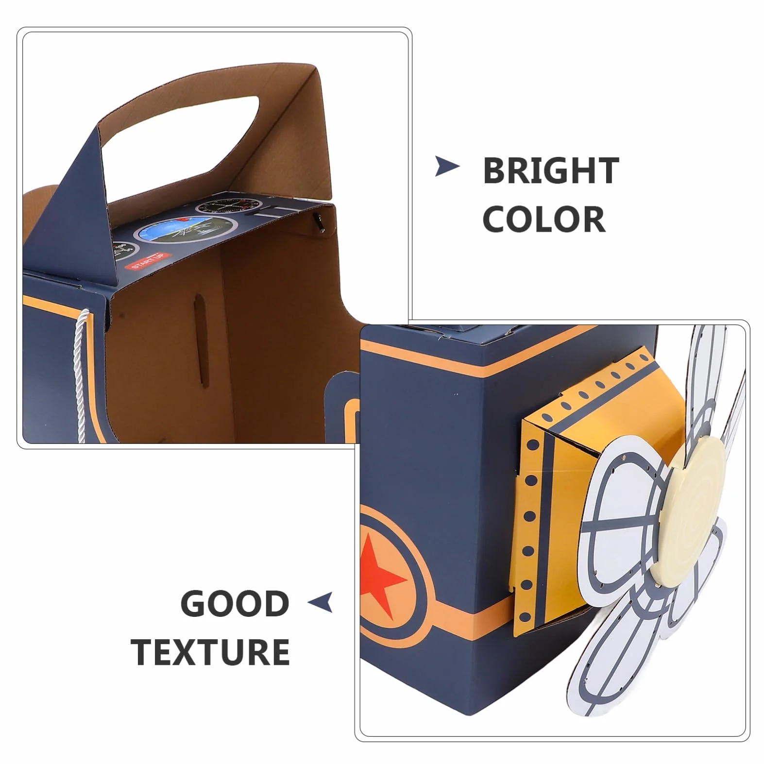 TEHAUX Avion Jouet en Carton avec Ventilateur Rotatif - Jouet Éducatif Créatif pour Enfants 30.5x36.4x18.1 Pouces