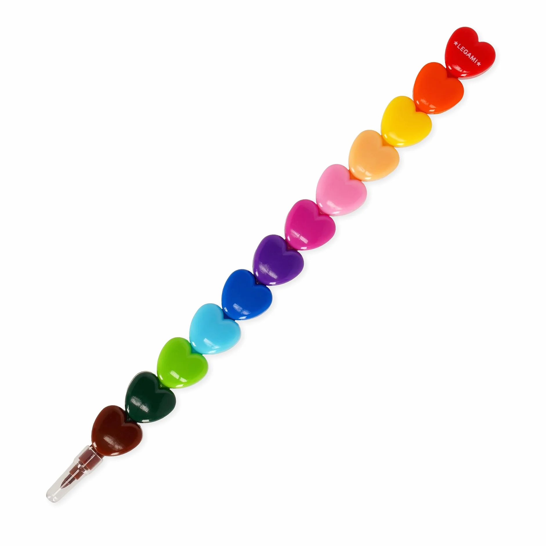 Legami 12 crayons empilables pastel en forme de coeur pour enfants