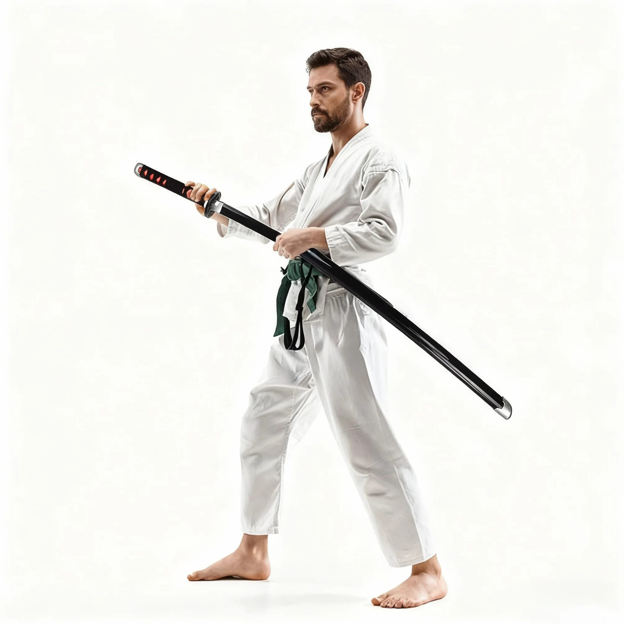 Épée Katana Demon Slayer Tanjirou Kamado Cosplay 104 cm Samouraï en bambou pour adulte fan