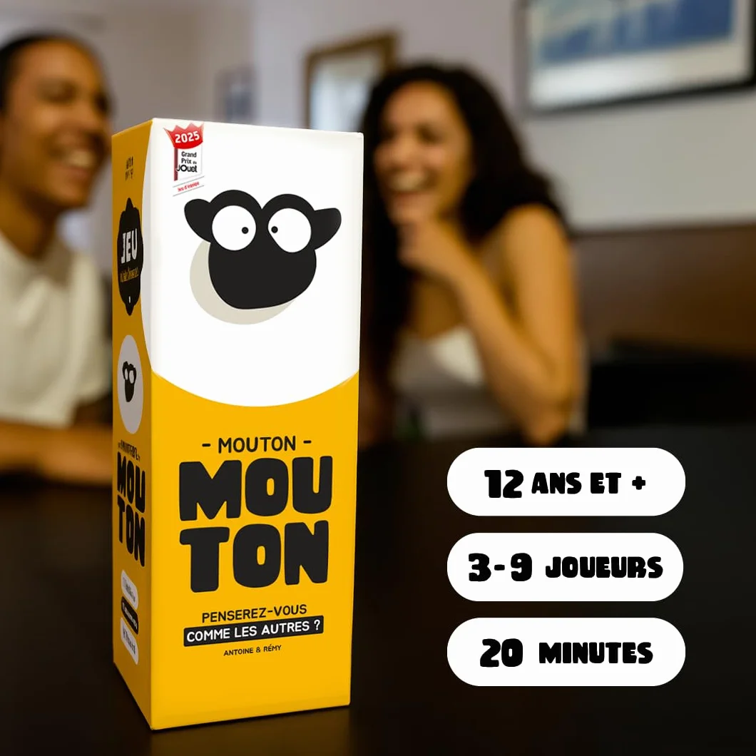 ATM Gaming Mouton Mouton Jeu de Société Famille et Amis - Complétez les Mêmes Réponses - Jeu d'Ambiance Drôle et Rapide - 3 à 9 Joueurs - Dès 12 Ans