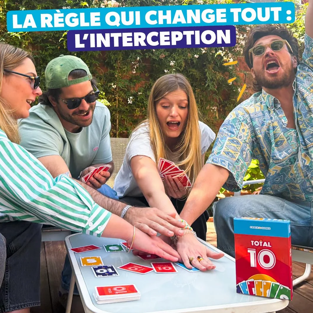 Jeu de Cartes Rami Total 10 - 2 à 8 Joueurs, Dès 8 Ans, Version Française