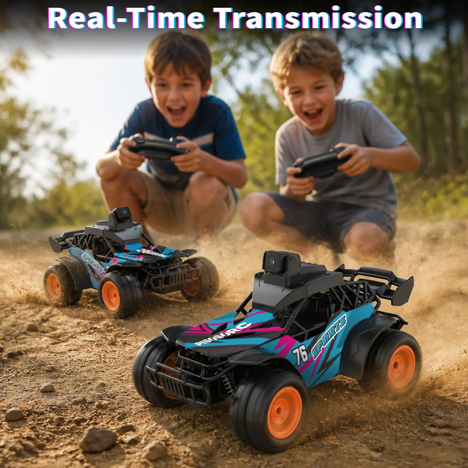 Voiture Télécommandée Avec Caméra, 2.4GHz Écran LCD 2.8" et Caméra Orientable à 60°, Vidéo en Direct, Double Commande APP/Radio, Rechargeable Voiture Télécommandée Cadeau pour Enfants et Adultes