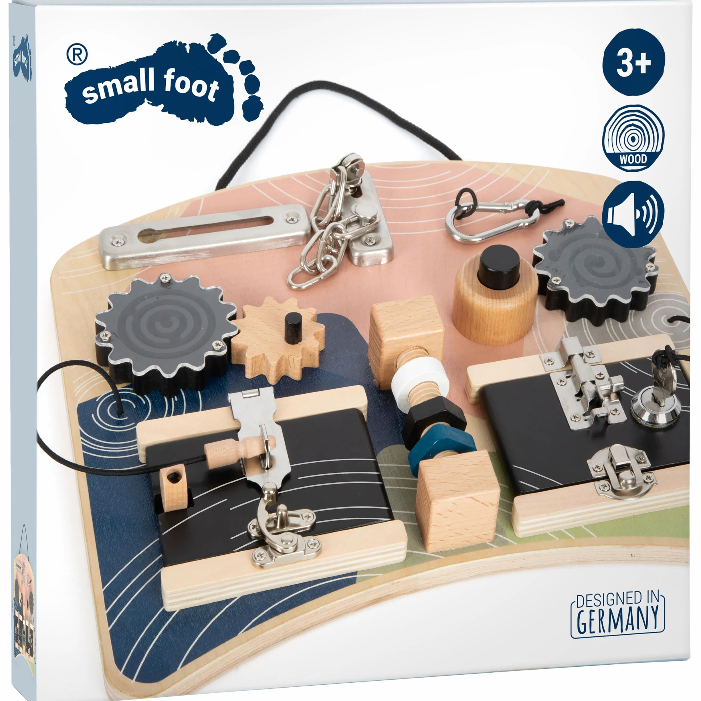 Small Foot Planche de motricité serrures et rotation jeu pour enfants dès 3 ans