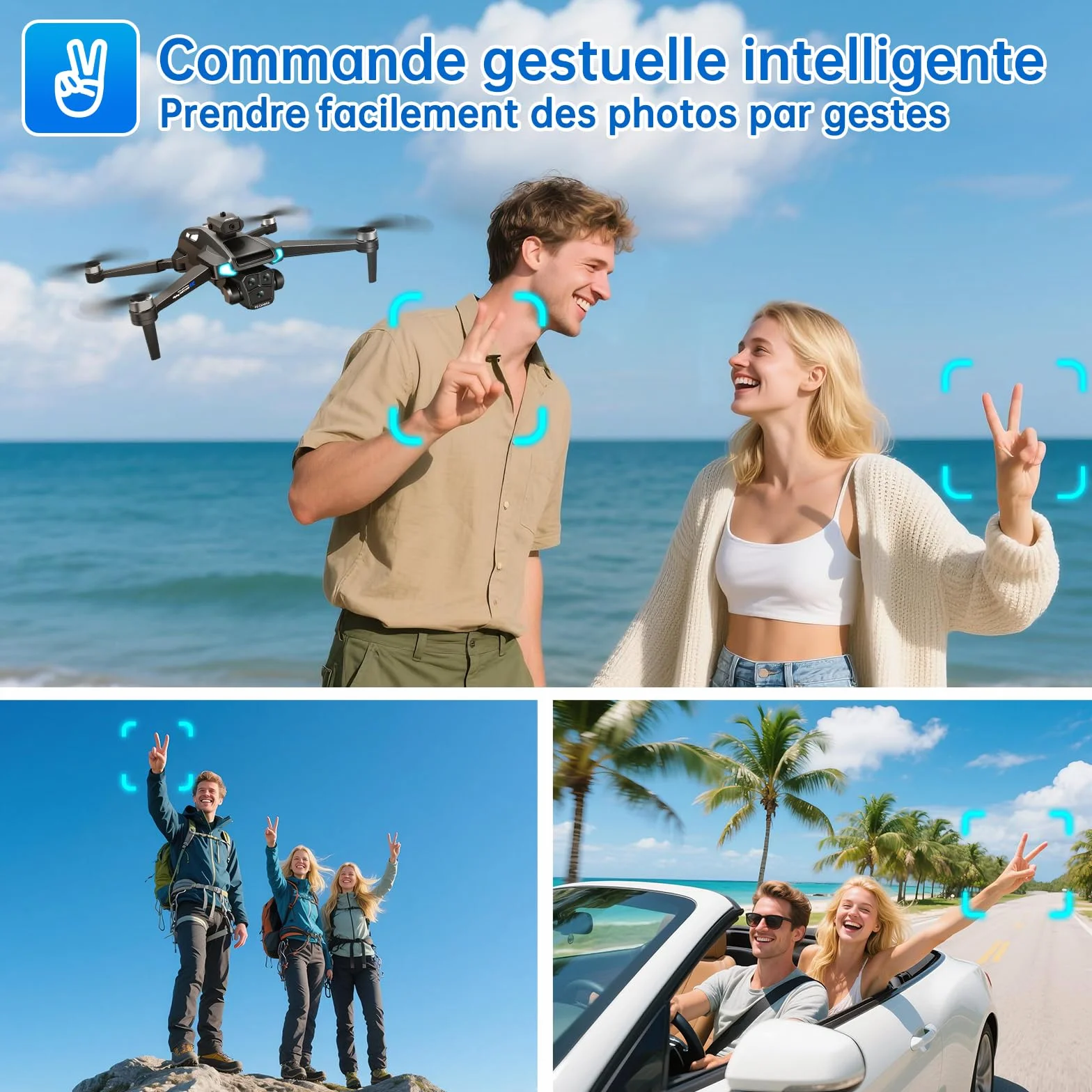 Drone avec Caméra 4K UHD Pliable Moteur sans Balais 40 min de vol