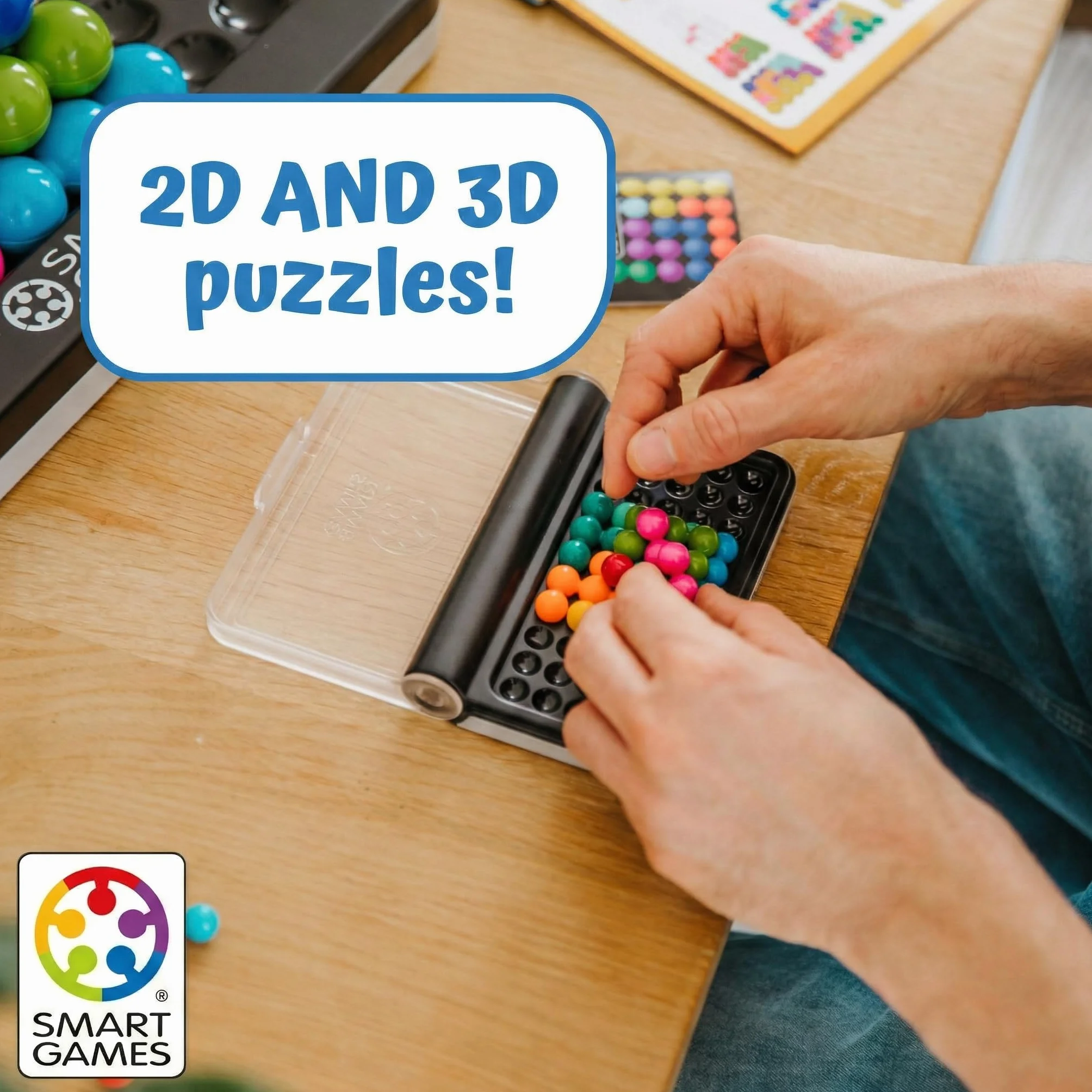 SmartGames IQ Puzzler Pro Jeu Casse Tête 120 Défis 2D 3D 3 Modes de Jeu