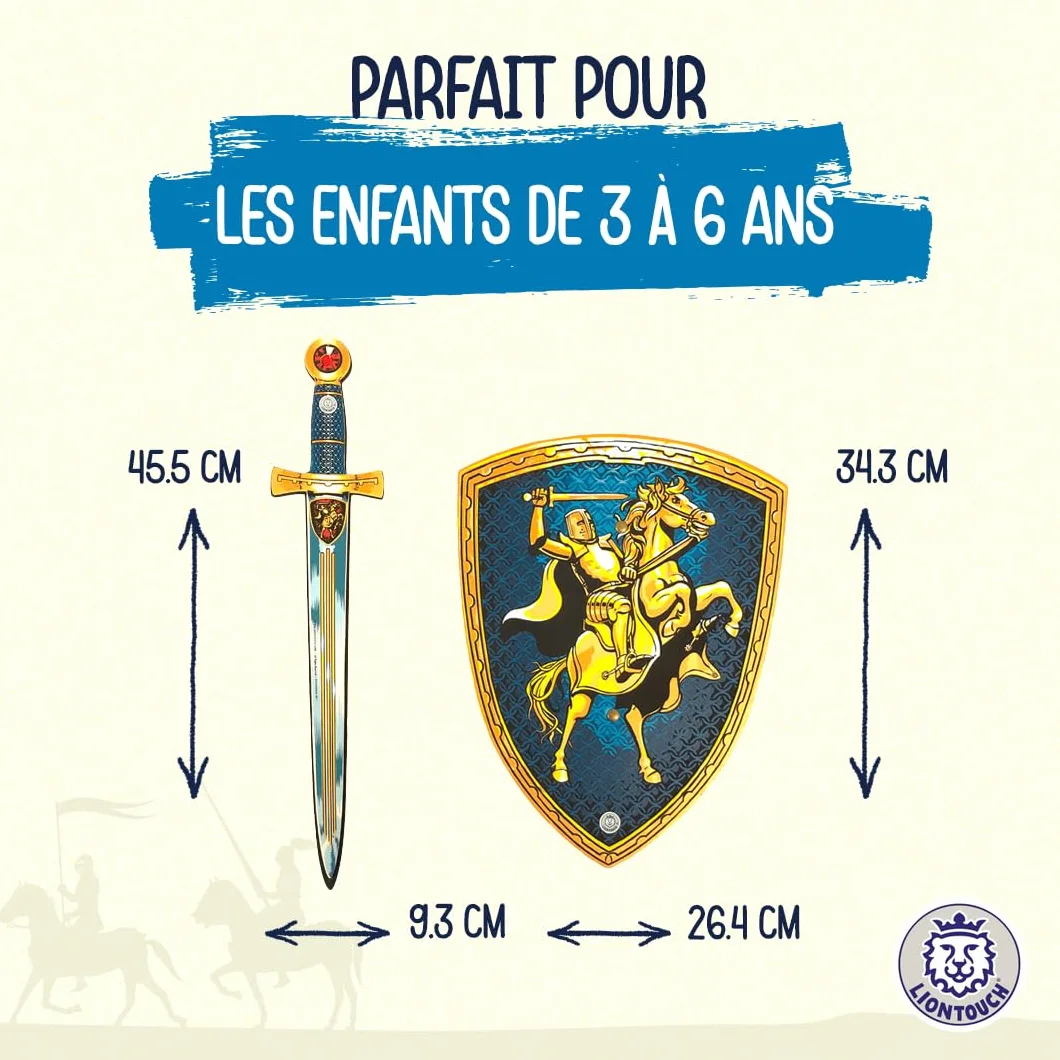 Liontouch Épée et Bouclier Chevalier pour Garçons 3-6 Ans Ensemble de Jeu en Mousse Médiéval