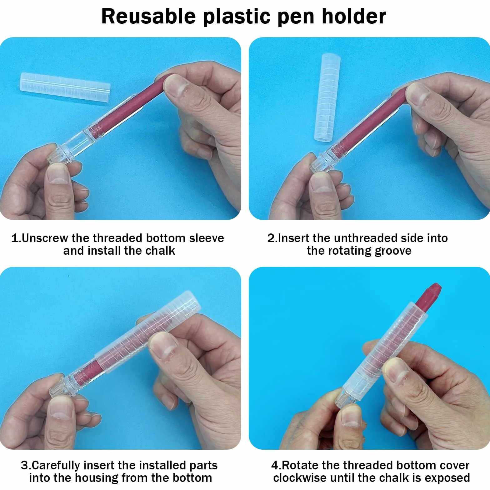 Sheryl&Rain Craies Extérieures Enfant Sans Poussière, 12 Pièces avec Porte Craie Rétractile, Hydrosoluble Non Toxiques