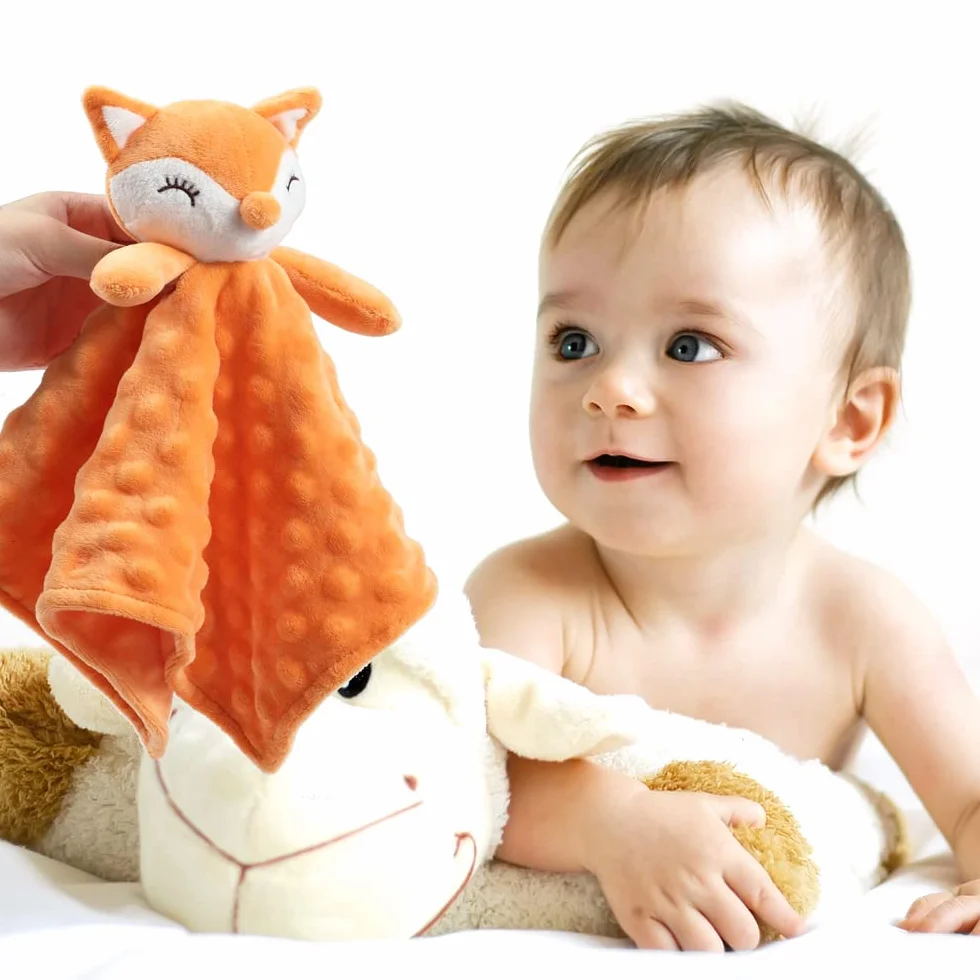 Peluche Douce CREVENT Visage d'Animal Renard Orange Cadeau Anniversaire