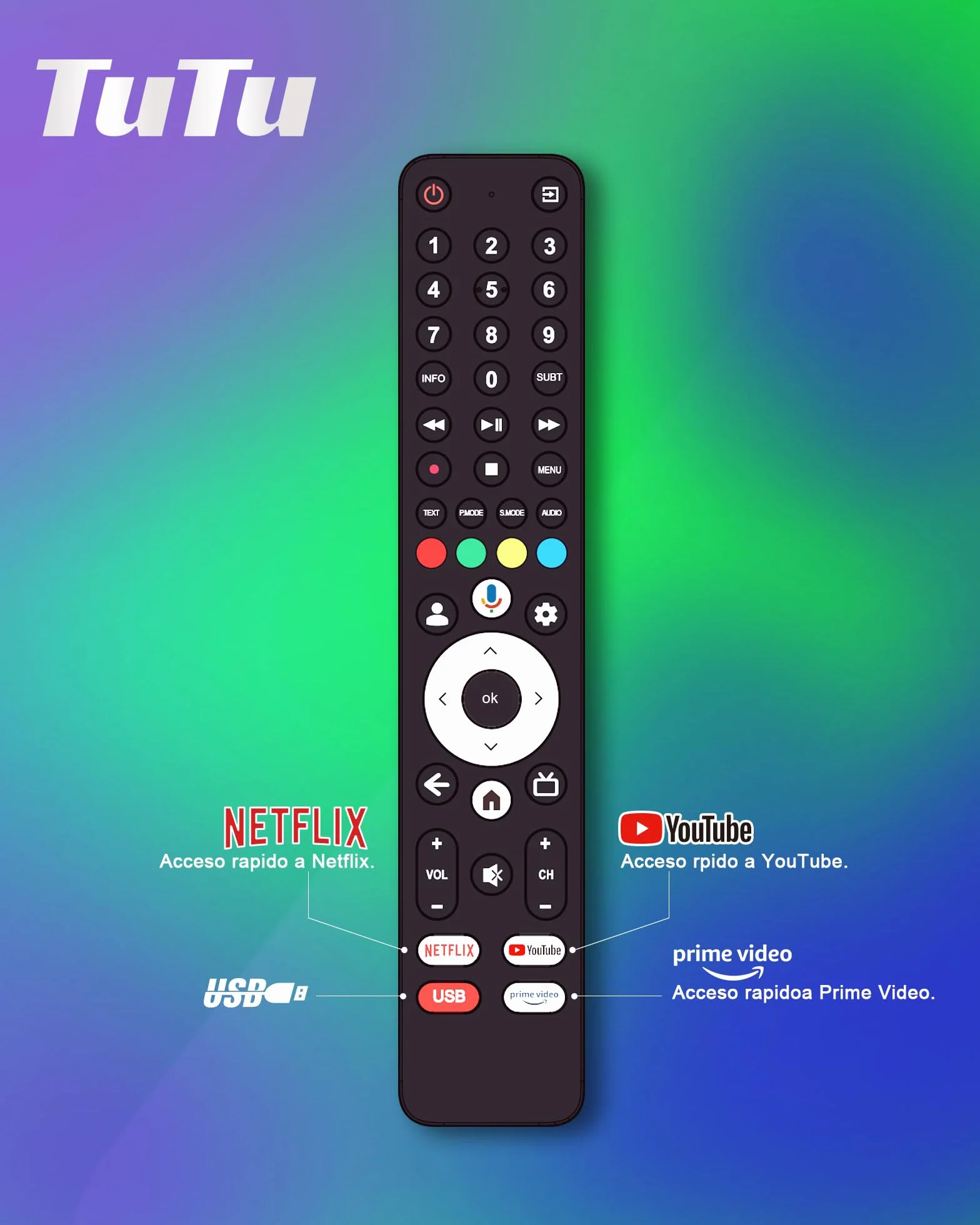 TuTu TUG32HQ1C Smart TV 32 Pouces (80 cm) Google TV WiFi Bluetooth Triple Tuner DVB-C/S2/T2