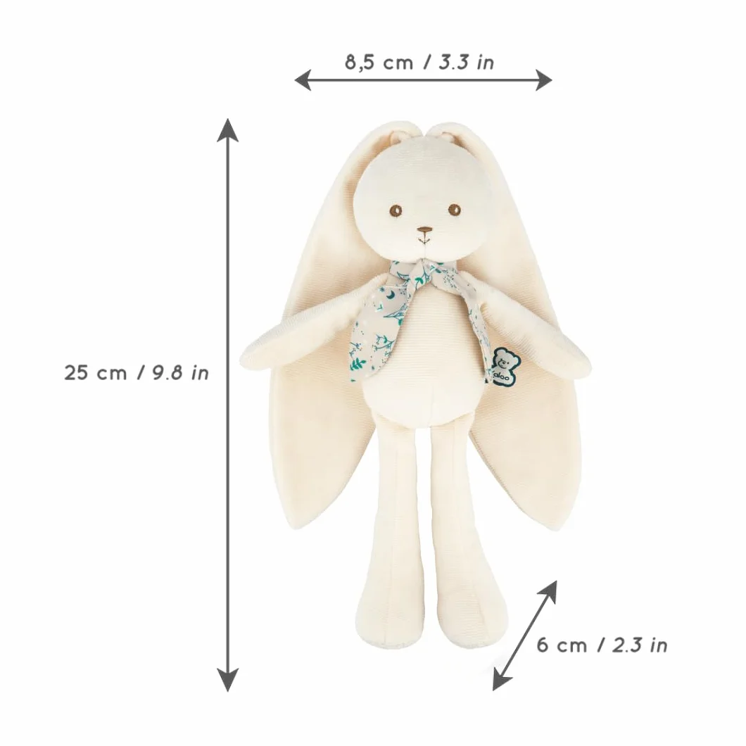 Kaloo Lapinoo Pantin Lapin Peluche Bébé Bi-Matières Jersey Tricot 25 cm Crème Boîte Cadeau