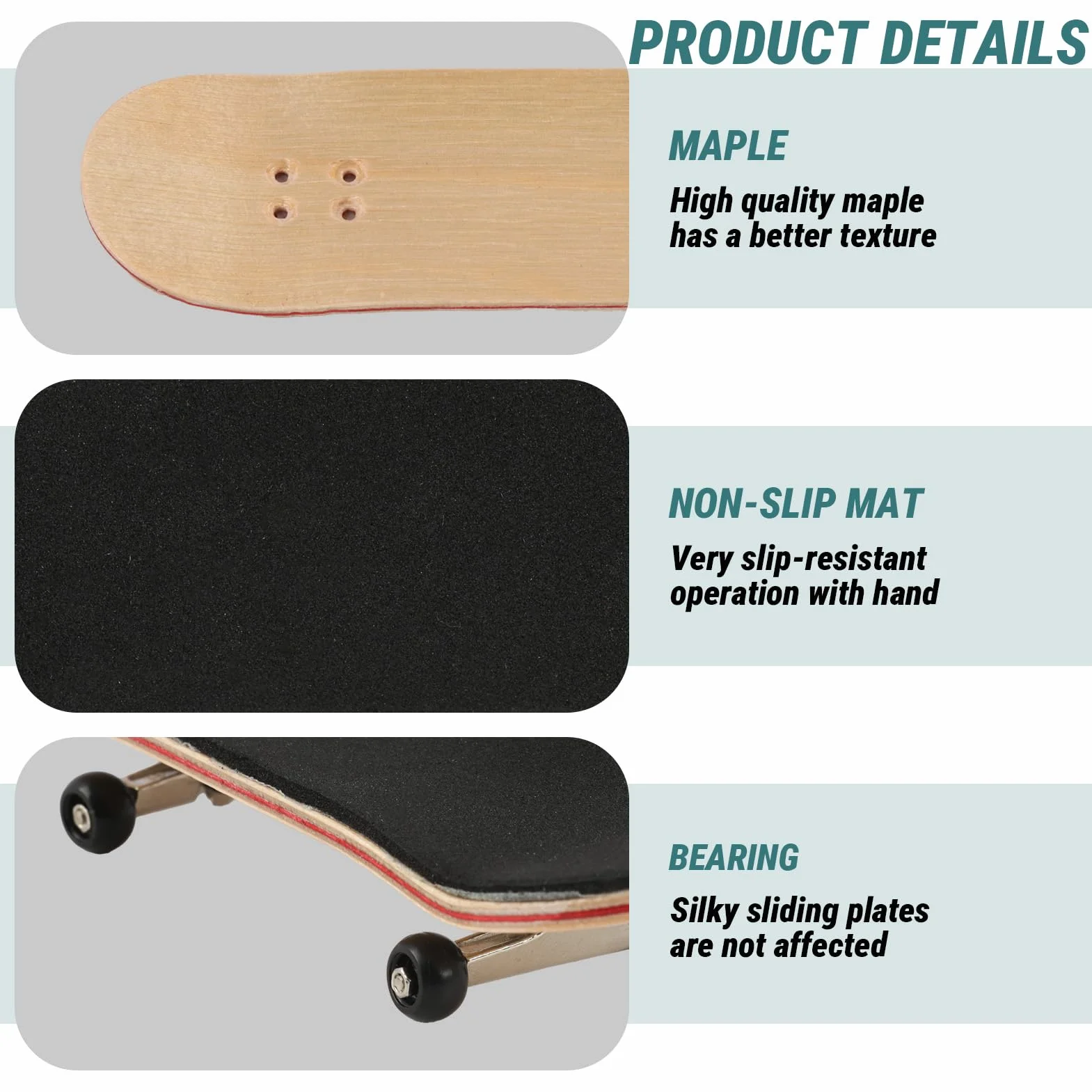 Finger Skate Professionnel en Bois d’Érable et Alliage, Mini Skate Portable Adolescent Adultes DIY