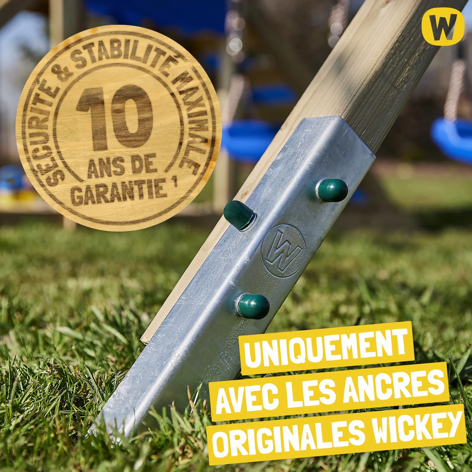 Wickey MultiFlyer Light Portique en Bois avec Balançoire et Toboggan pour Enfants Vert Pastel