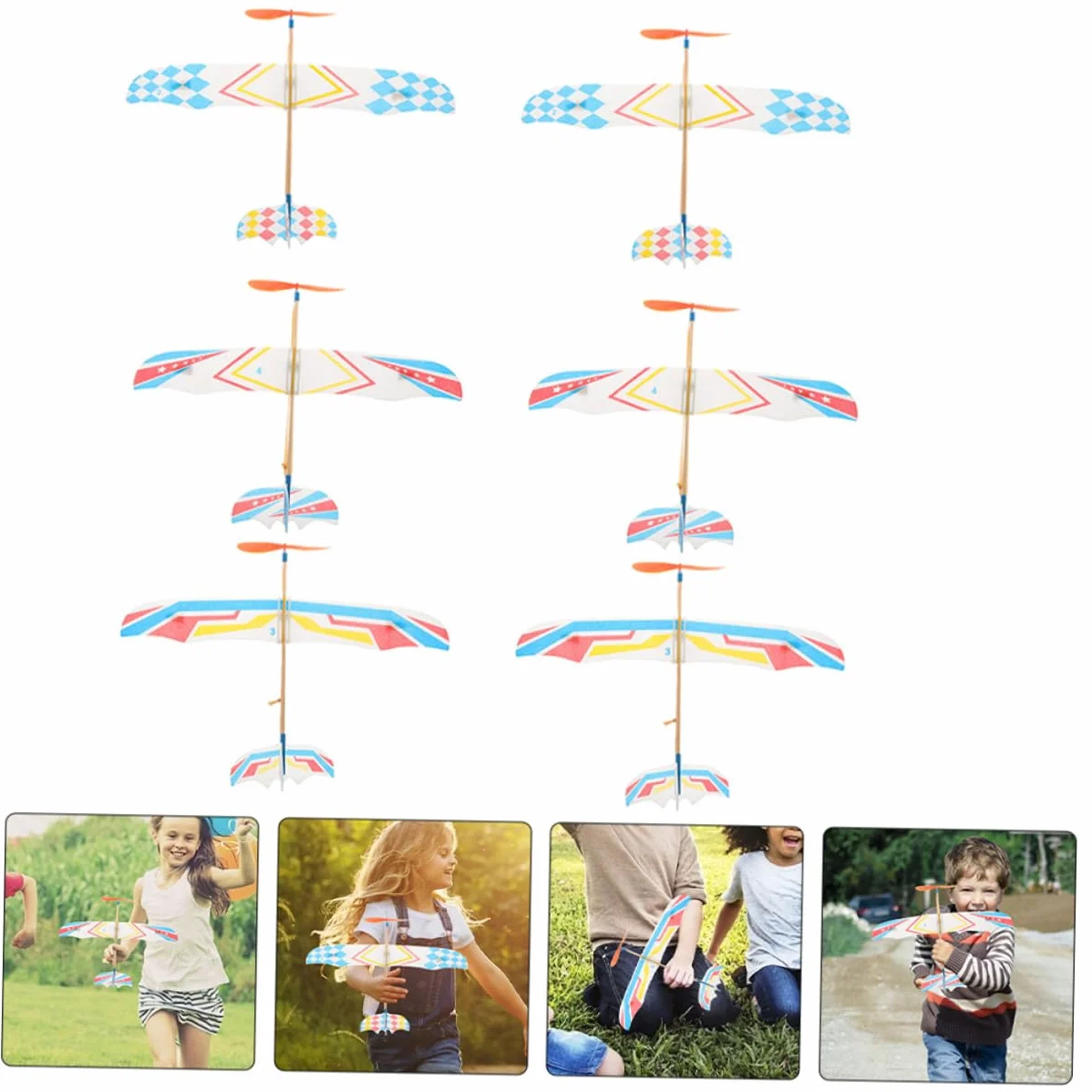 Avions à Élastique en Bois et Plastique, Planeurs Réalistes pour Débutants, Jouets Éducatifs Extérieur