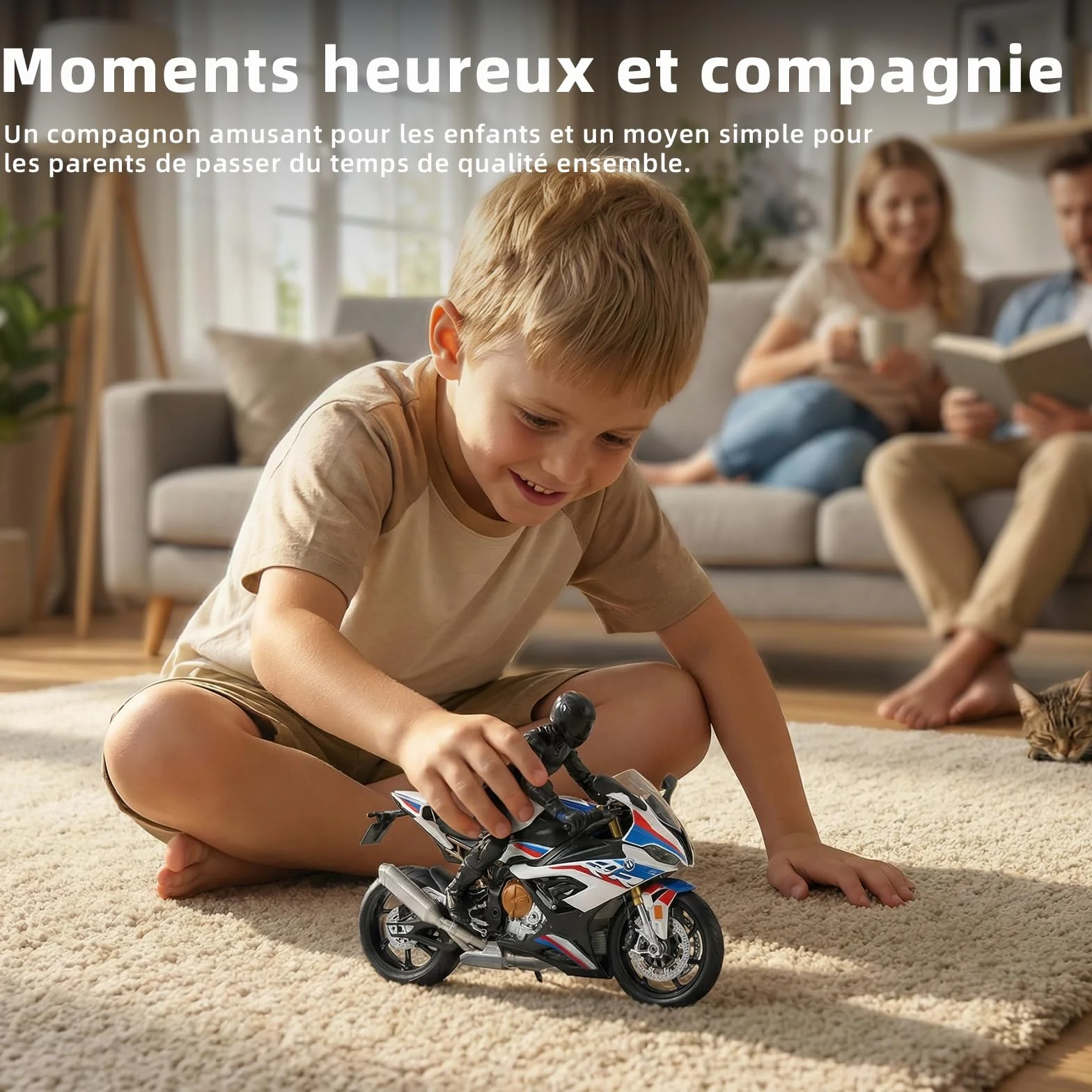 BMW S1000RR Moto Jouet 1:12 Métal Plastique Blanc