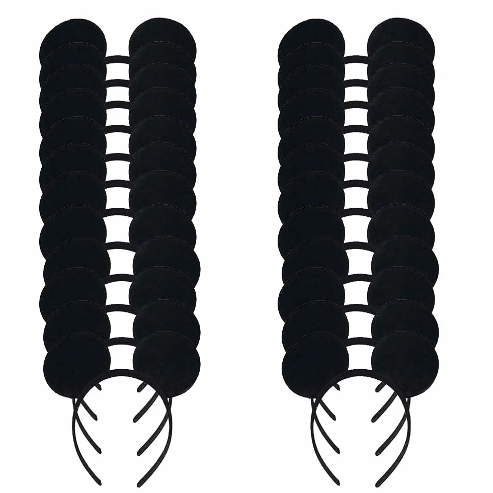 Luxueux vêtements de souris en tissu boucles d'oreilles coiffure anniversaire tête de douche bébé