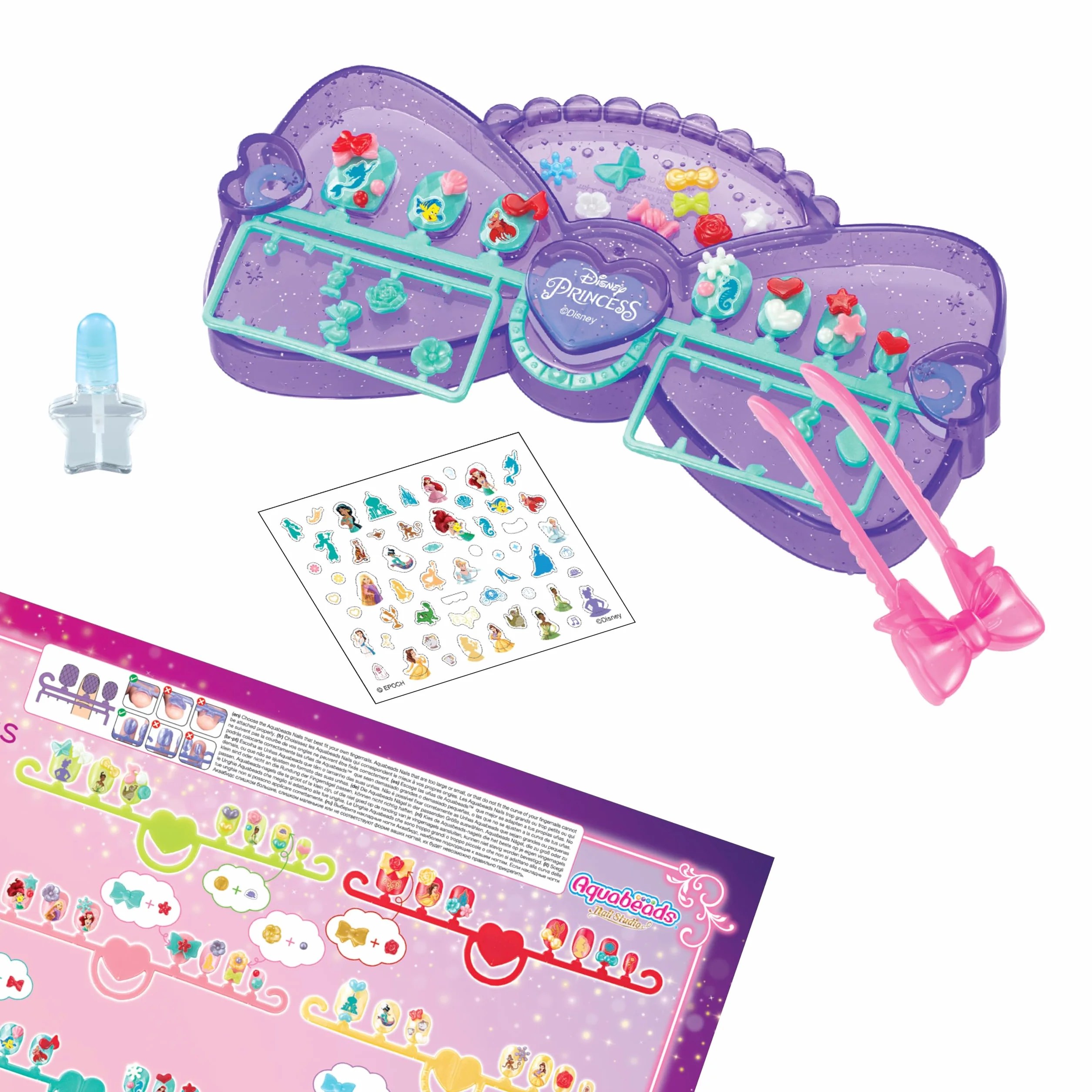 Aquabeads Nail Studio Coffret Manucure Princesses Disney Loisir Créatif Enfants 4 Ans+