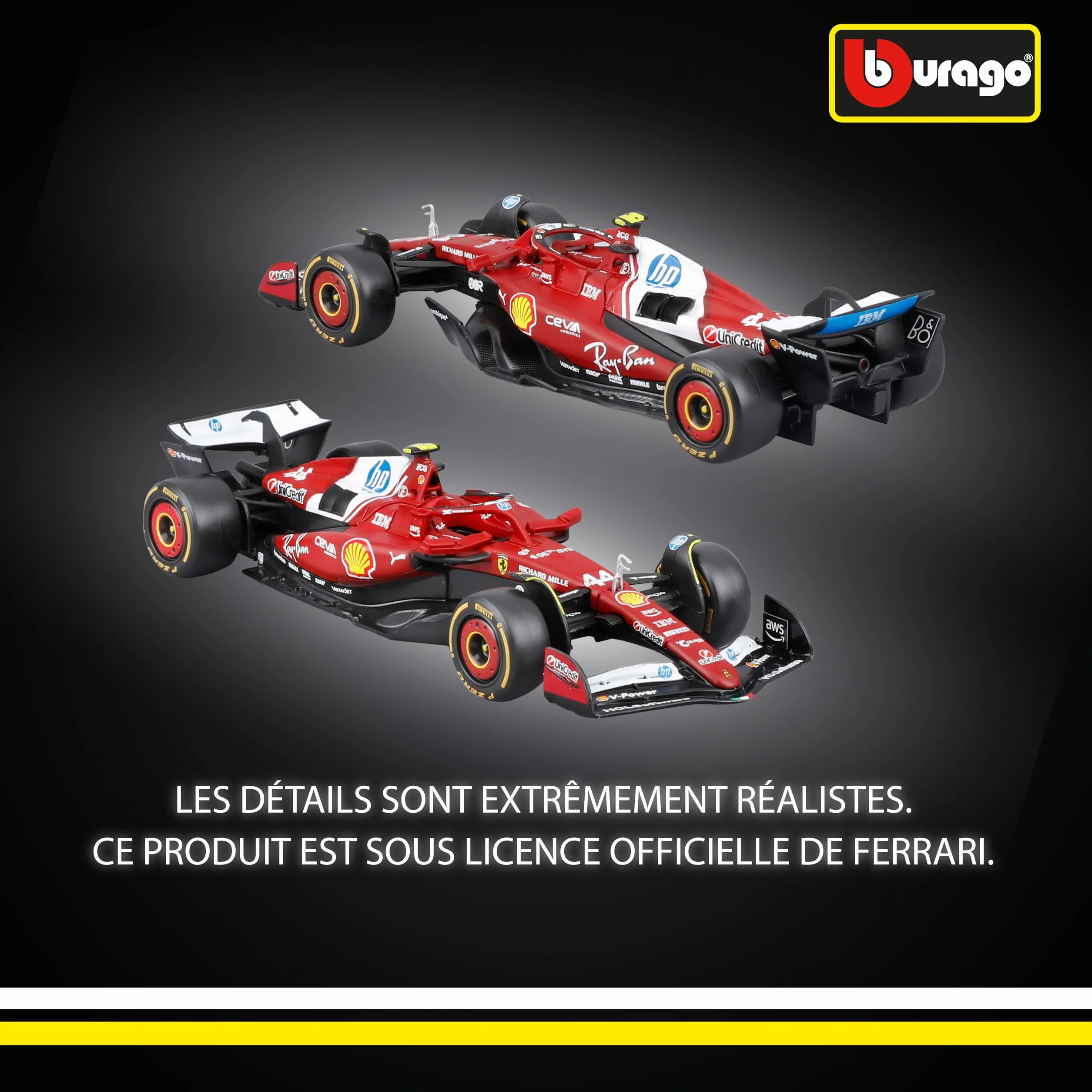 Bburago Ferrari SF-25 F1 2025 #44 Hamilton miniature Formule 1 licence officielle