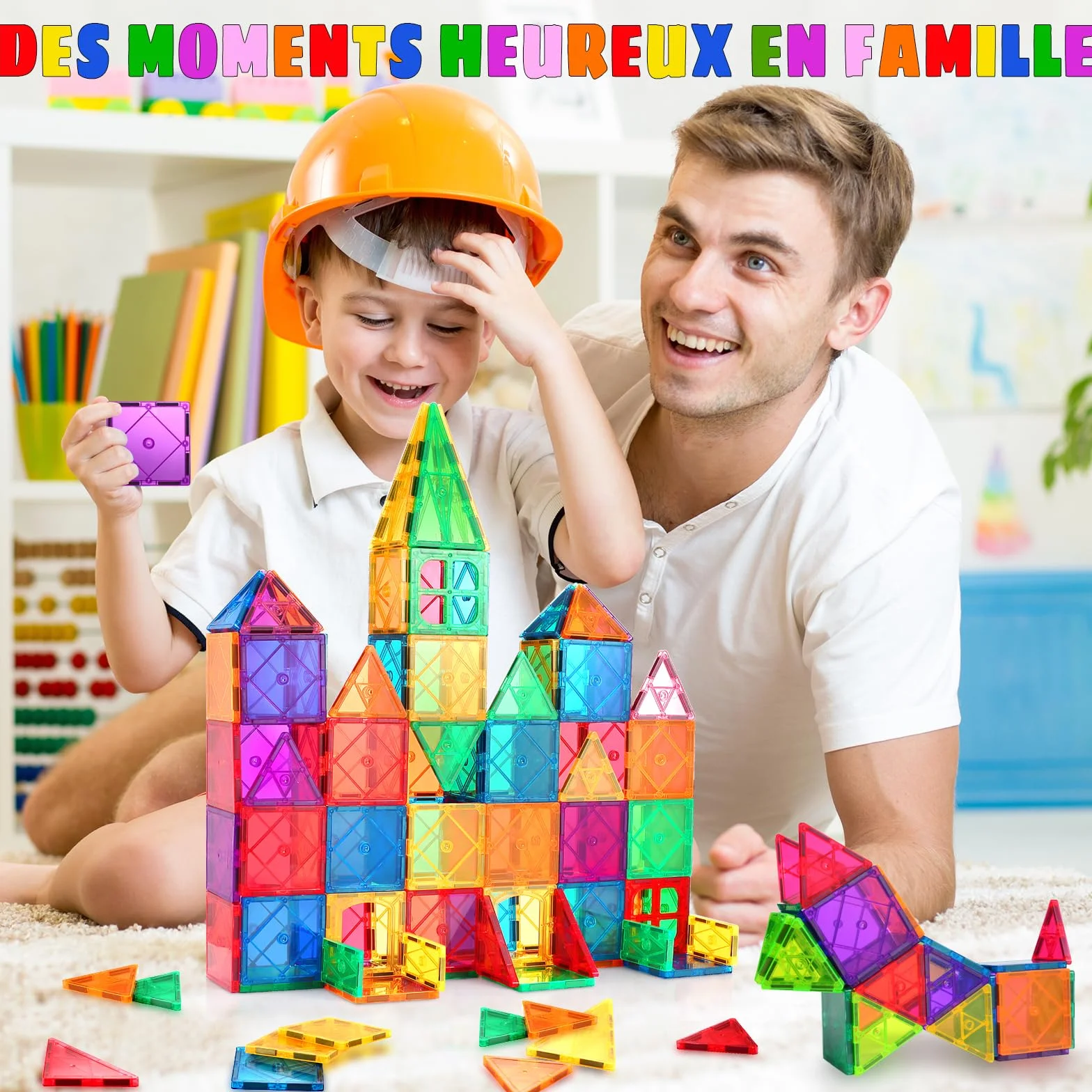 Blocs Construction Magnétiques Enfants Jouet 70 Pièces 3D Cadeau pour 3-8 Ans