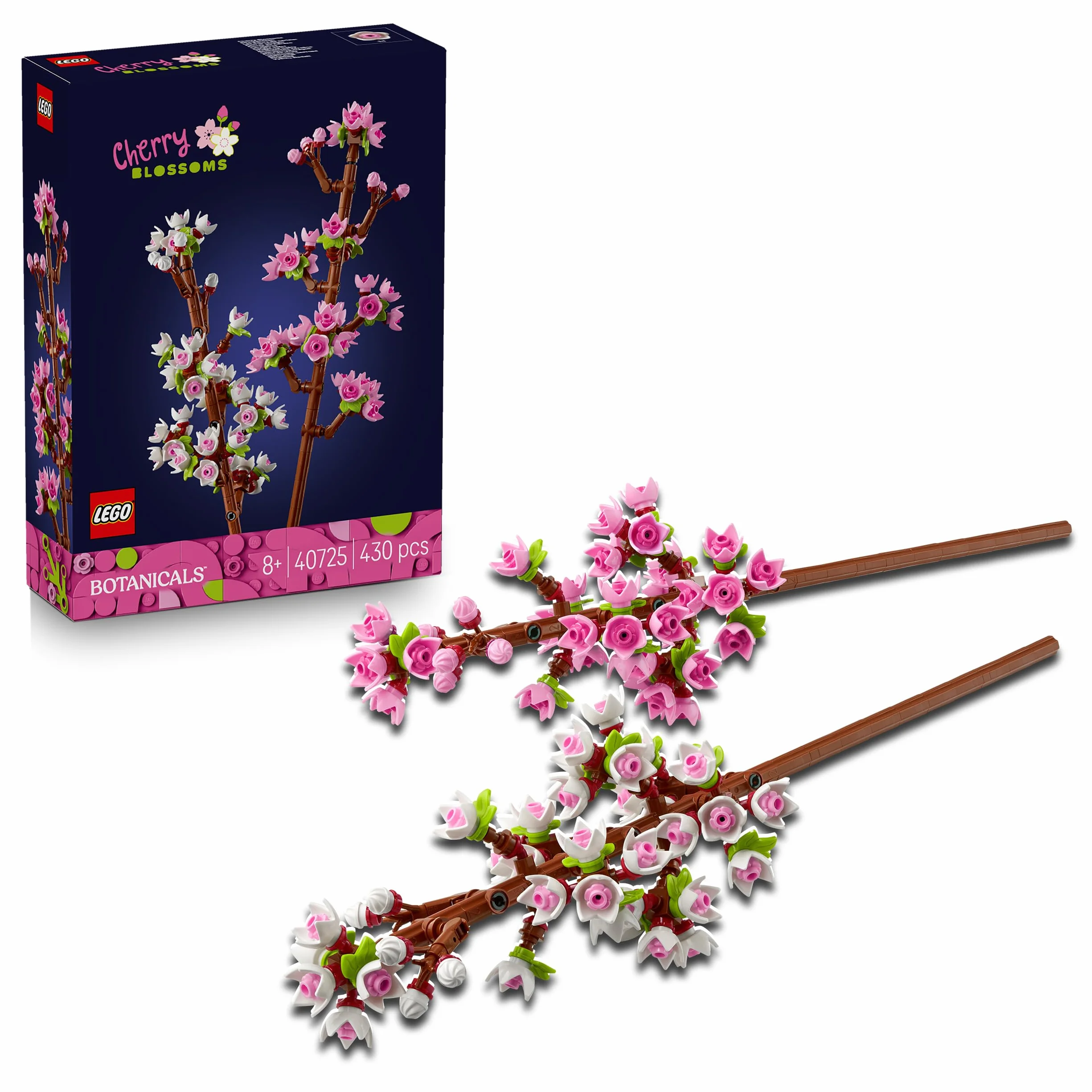 LEGO Botanicals Les Fleurs de Cerisier 40725 Jouet de Construction Fleurs Artificielles Décoration Florale Maison Bureau Cadeau Nature Fille 8 Ans