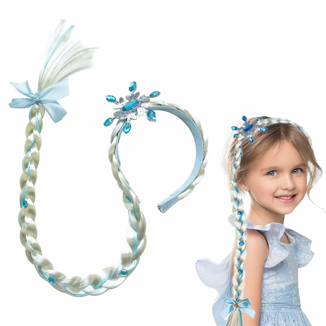 Perruque Princesse Enfant Raiponce Déguisement Cosplay Accessoire Cheveux Filles Carnaval Halloween