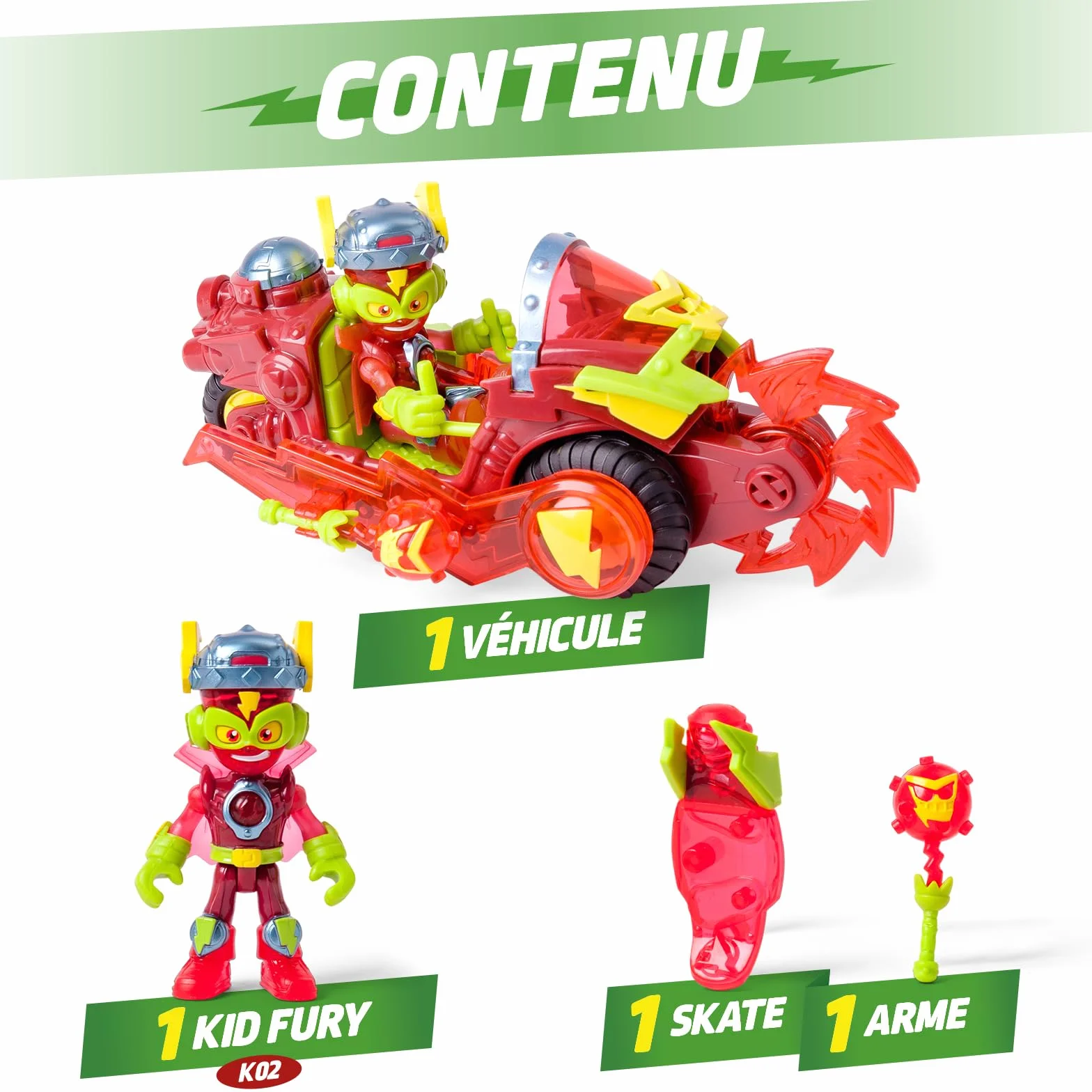 SUPERTHINGS Véhicule de Combat Kid Fury Kaboom City