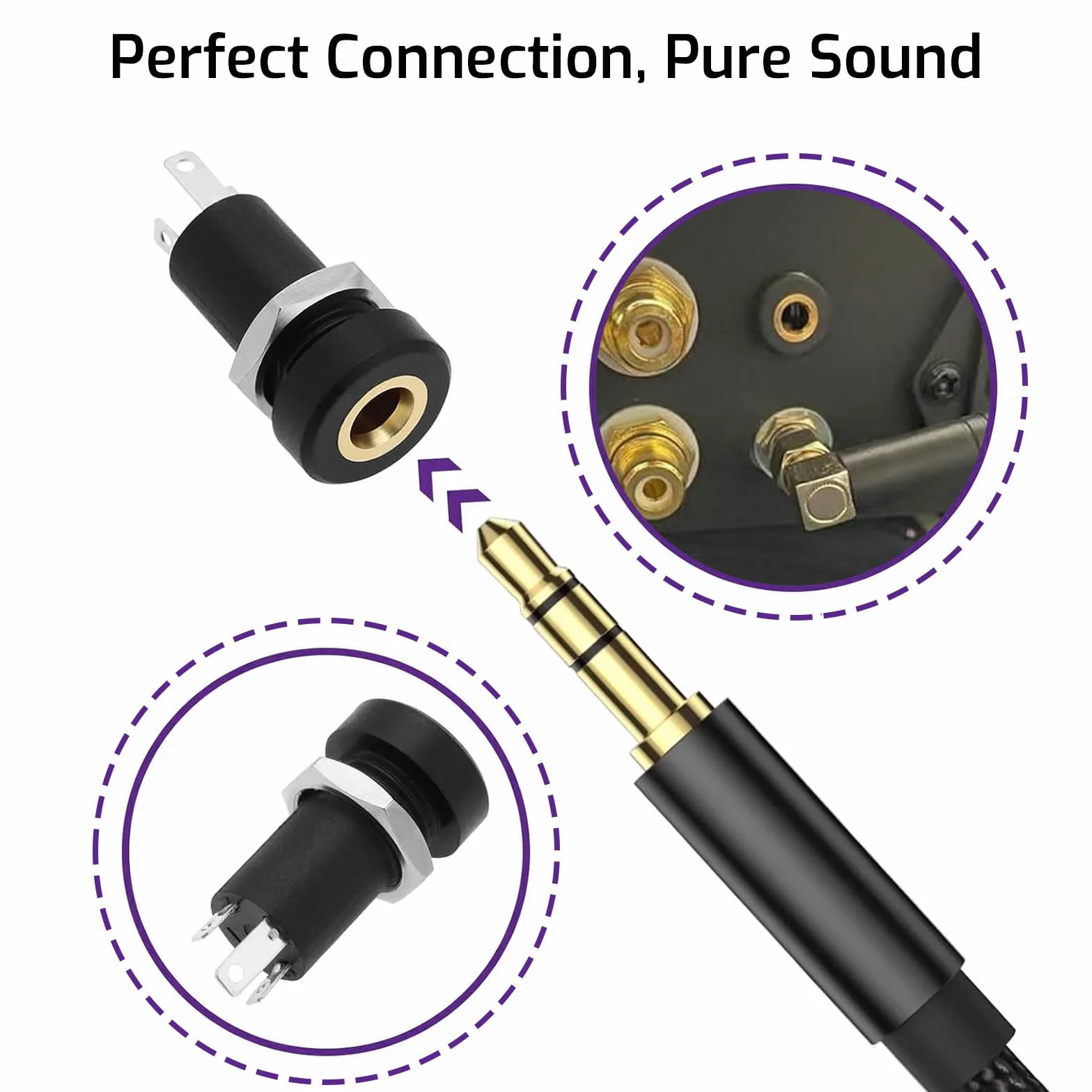 AzureRay Lot de 5 Prises Jack 3.5 mm Stéréo – Prise Audio à Souder 3 Broches pour Réparation Casque
