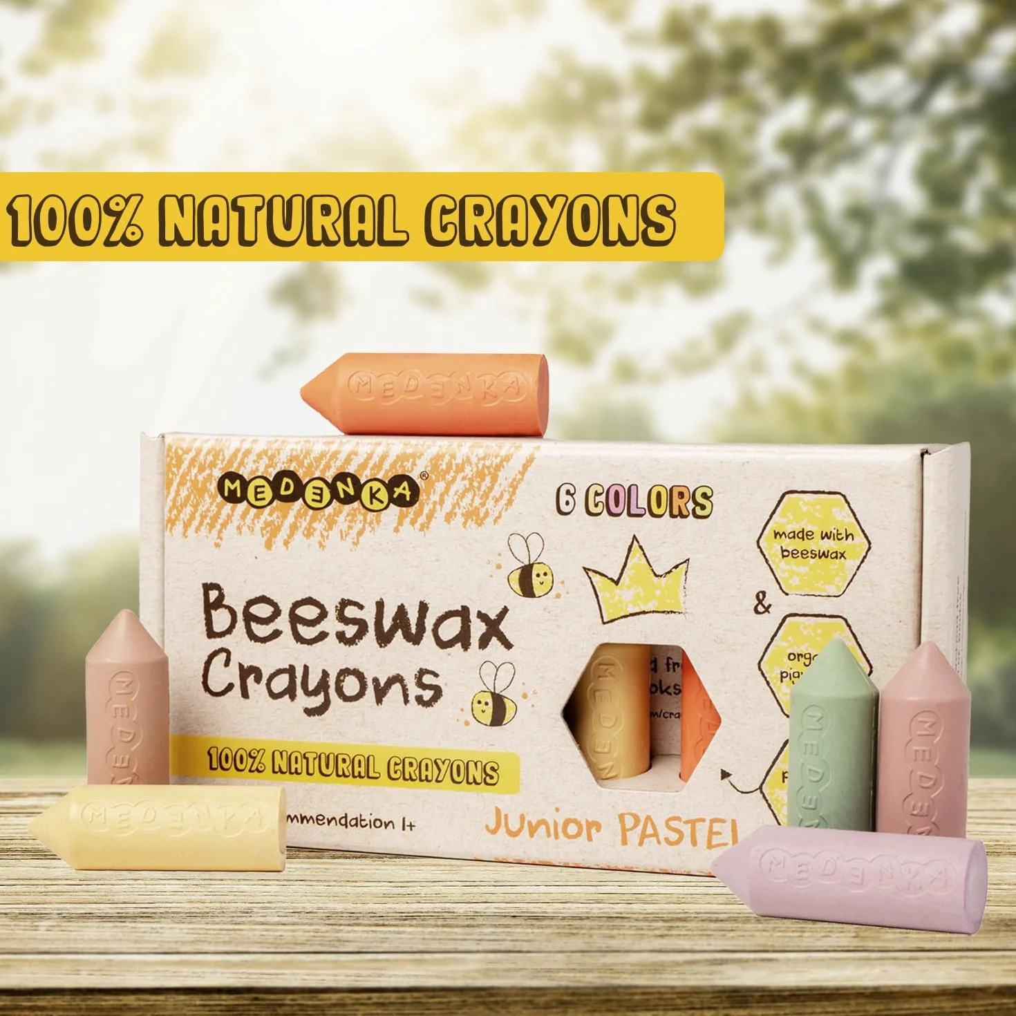 Crayons pour tout petits Pastel 100% Cire d'abeilles européenne pure non toxique 1 an+