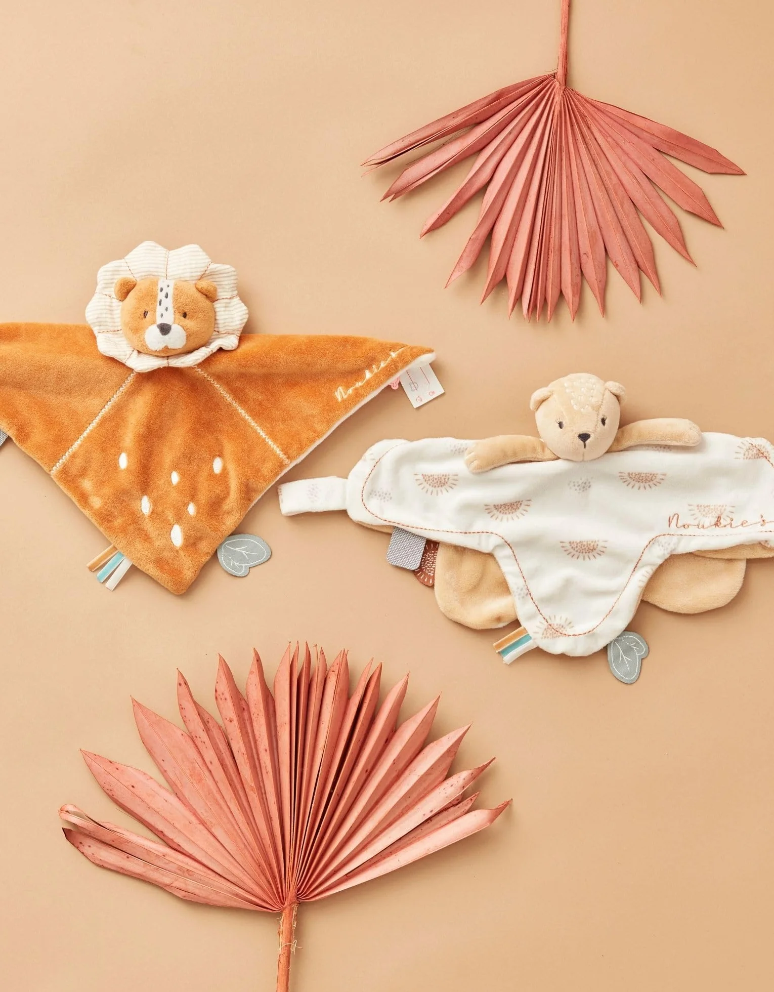 NOUKIE'S Doudou bébé Lion Caramel Babou Marionnette Cadeau Naissance