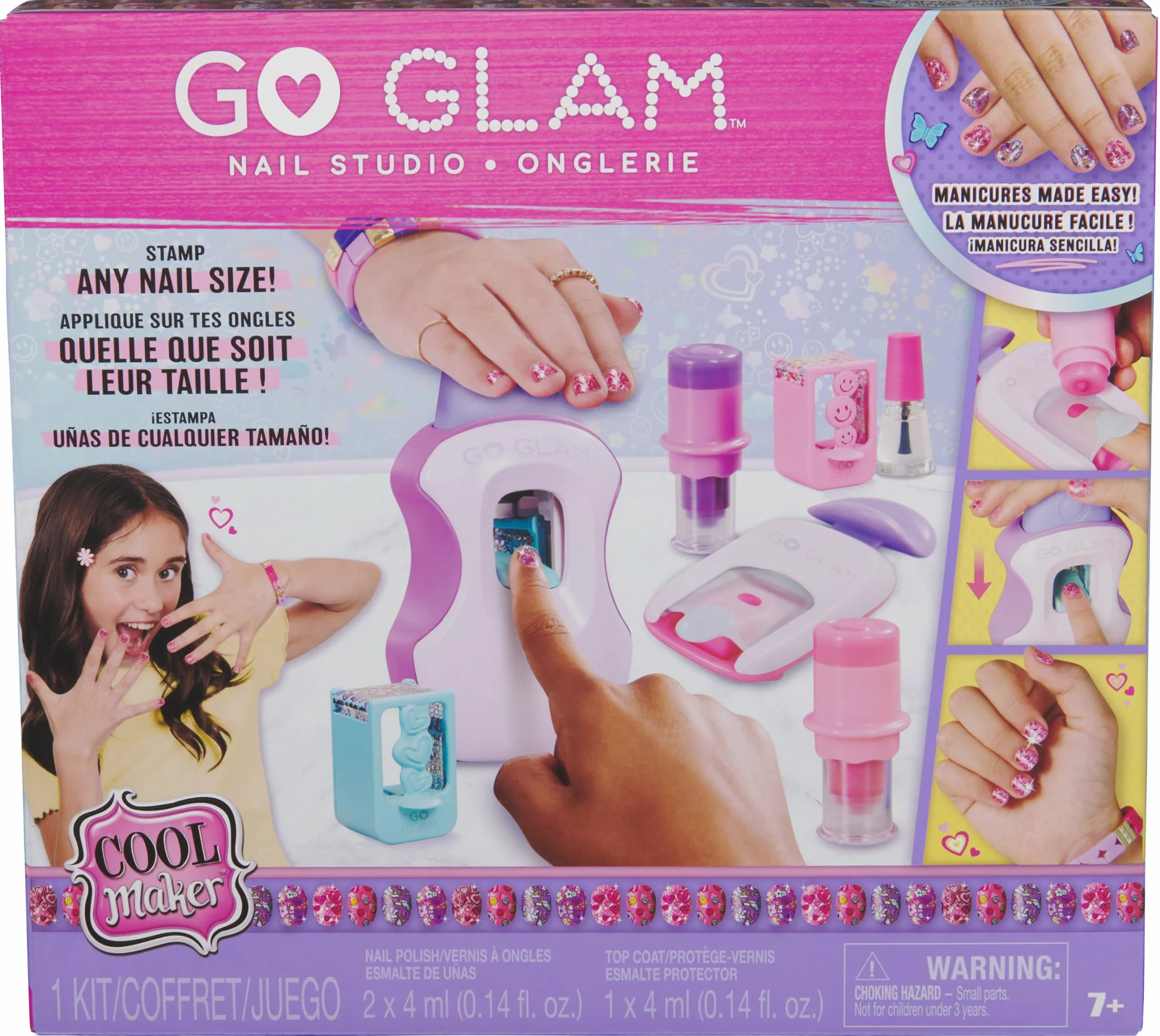 Cool Maker Go Glam Nail Studio Machine Manucure 200 Ongles Kit Loisirs Créatifs Jouet Enfant 7 Ans+