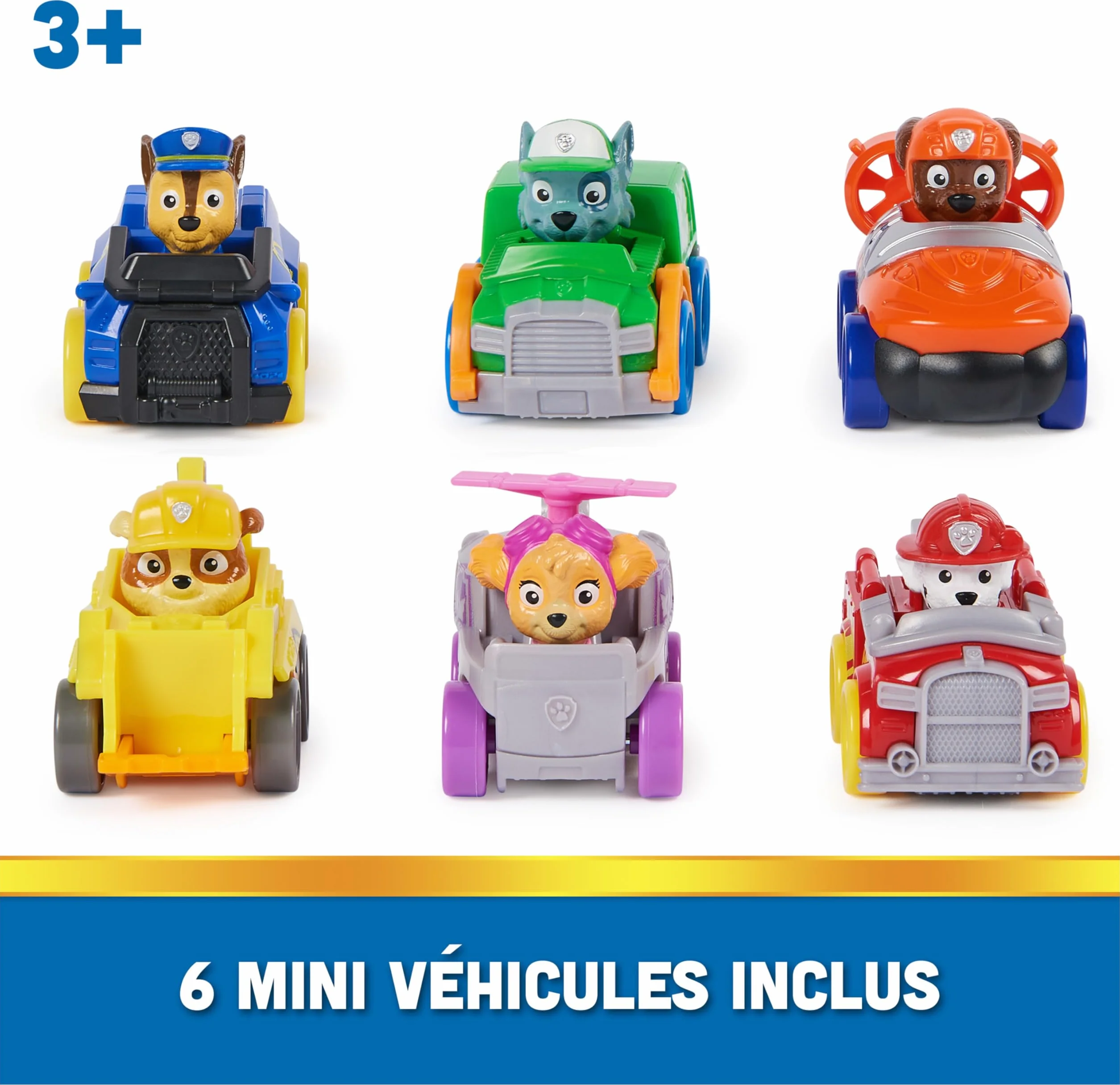Paw Patrol Pat Patrouille Coffret Cadeau 6 Racers Pup Squad Voiture Figurine À Collectionner Jouet Enfant 3 Ans Et +