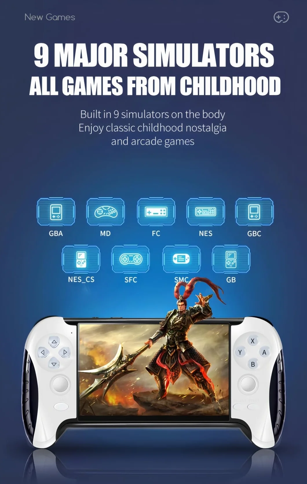 Console de Jeu Vidéo Portable 4,3 Pouces Émulateurs Multiples Sortie TV Jeux Rétro