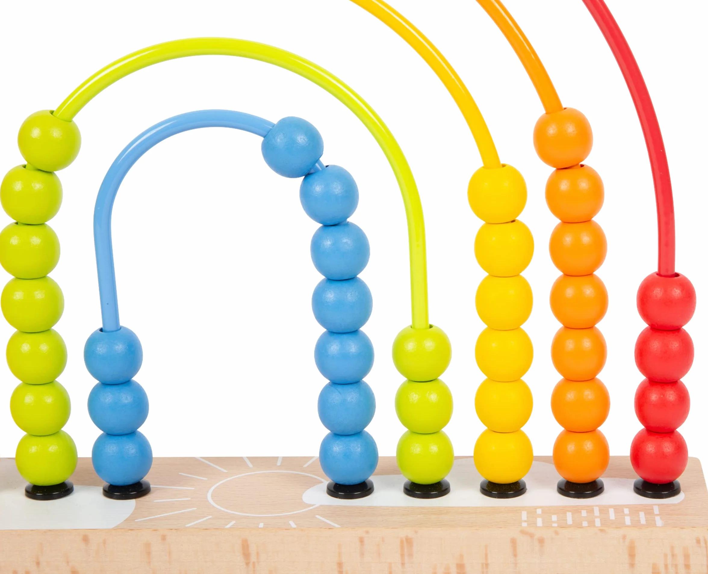 Small Foot Cercle de motricité Arc-en-Ciel 50 Perles en Bois colorées 12 Mois+