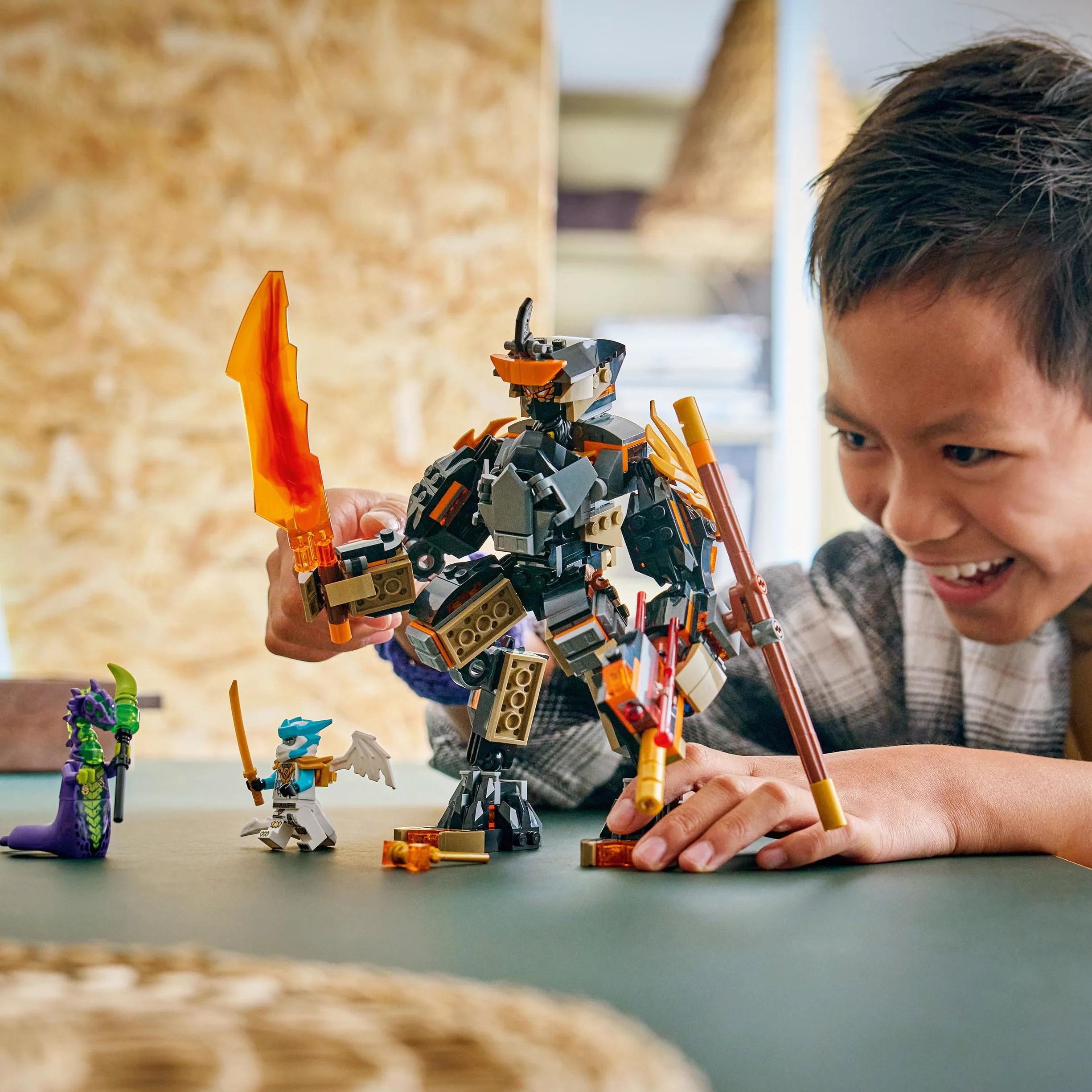 LEGO Ninjago La Mission du Robot Cole et du Dragon Zane Jouet Ninja Figurine d'action 3 Minifigurines Sabre Cadeau Garçon 7 Ans 71854