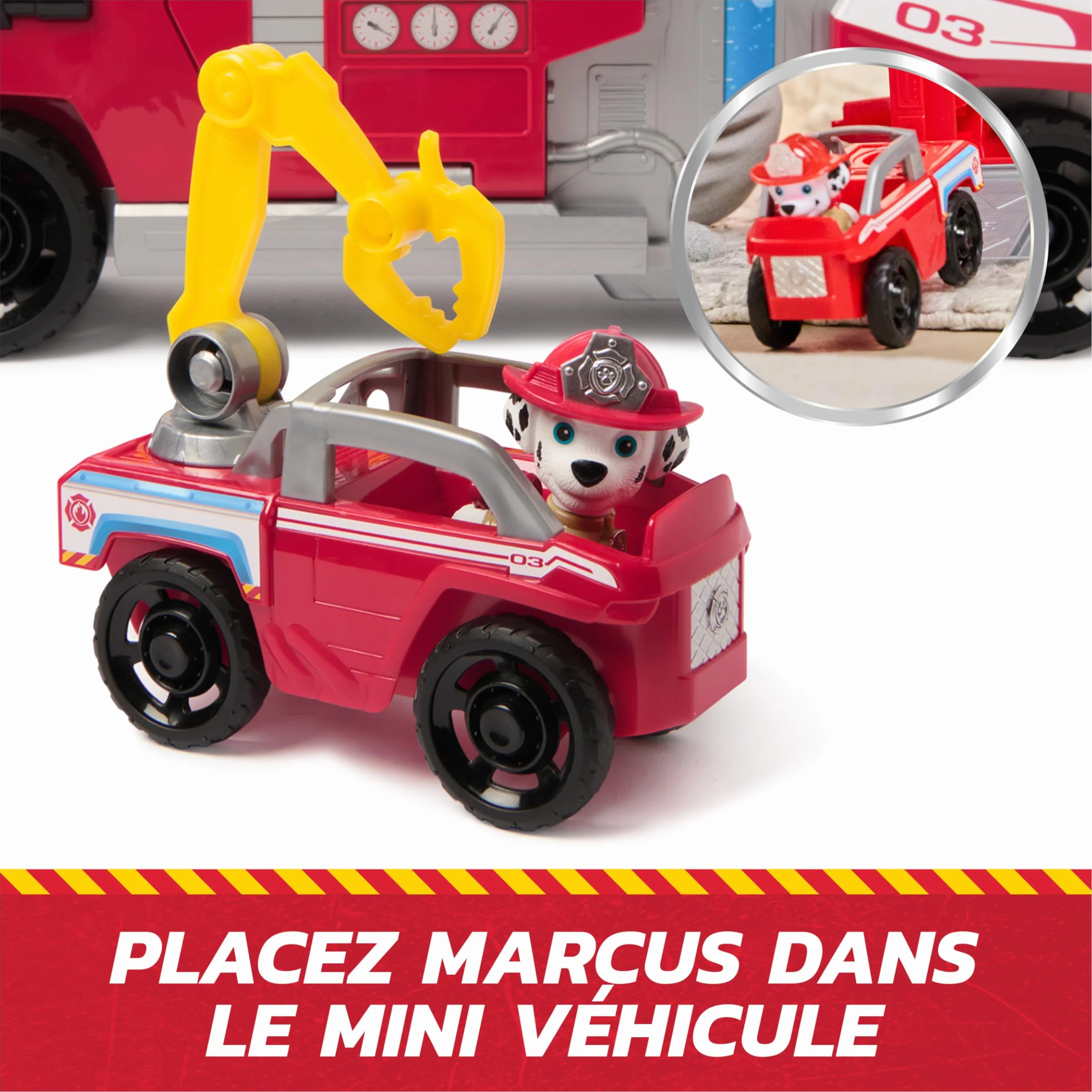 Paw Patrol Pat Patrouille Camion De Pompiers Fire Rescue Voiture Figurine Marcus Effets Sonores Lumineux Jouet Enfant 3 Ans