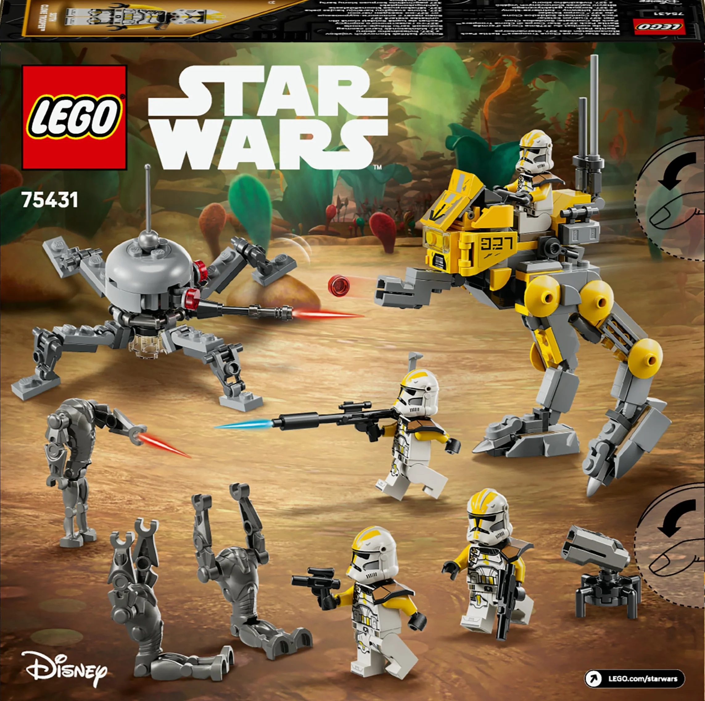 LEGO Star Wars 75431 La Revanche des Sith Pack de Combat du 327ème Corps d'Armée - 4 Minifigurines, 3 Droïdes de Combat & 1 AT-RT