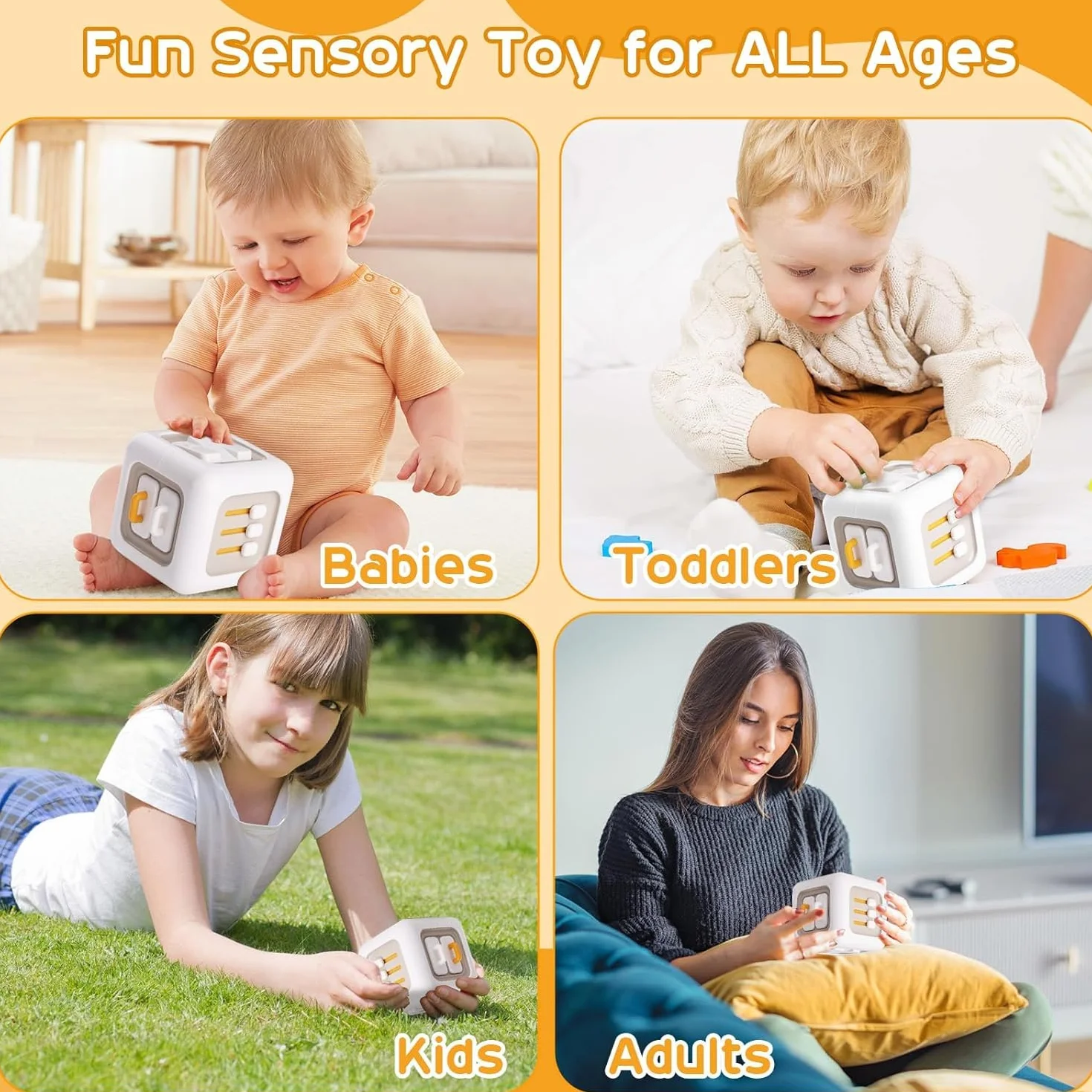 Zikenis Jouets Montessori 6 en 1 Cubes éducatifs pour bébés 1-3 Ans