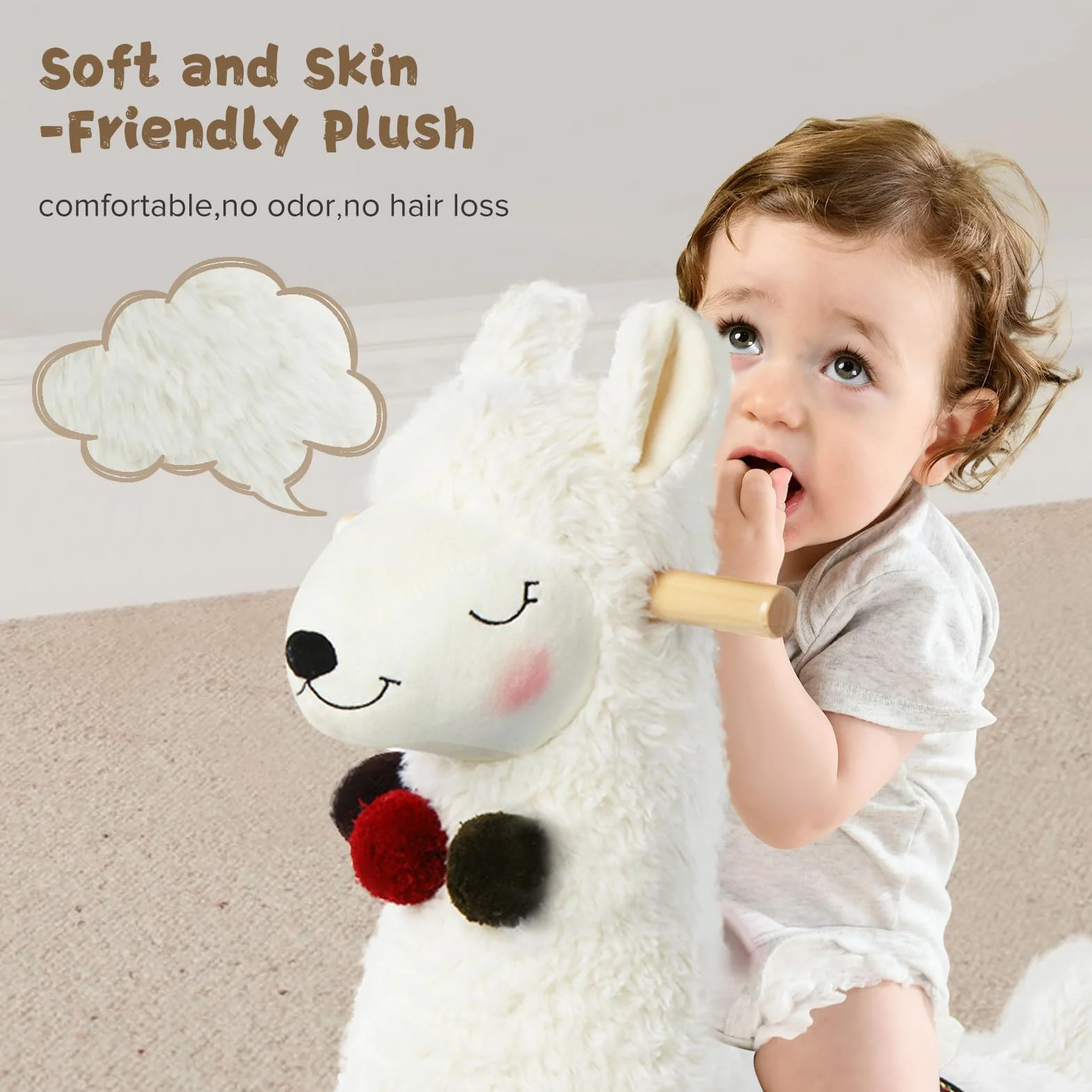 Labebe Alpaca Peluche à bascule jouet animal Rocker