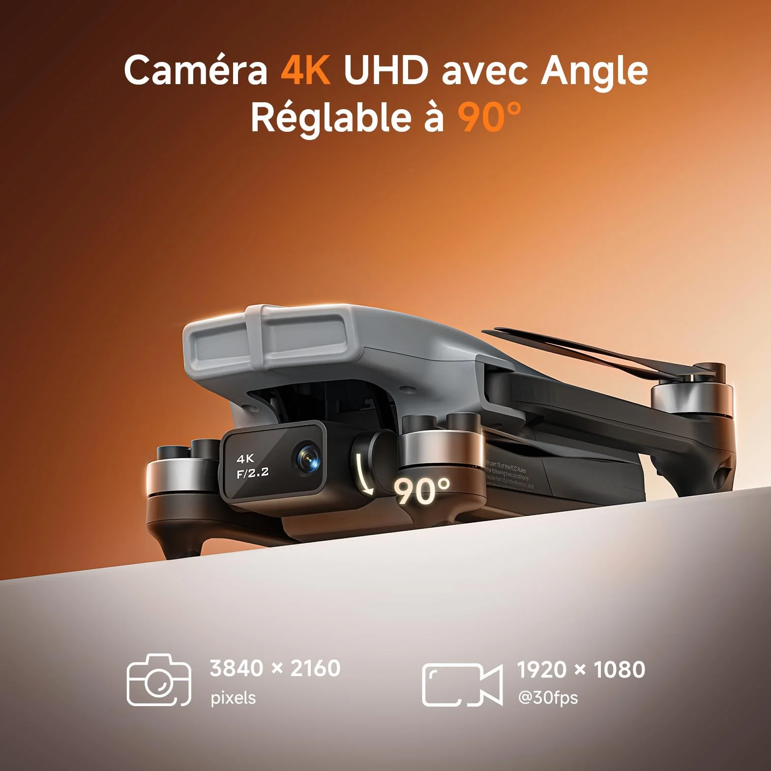 Ameta S20 Drone avec Camera 4K, GPS Drone pour Adultes et Enfants avec Retour Automatique/ 50min de Vol/Mode Intelligent/Suiveur/Contrôle par Gestes, FPV Mini Drone Moins de 249g