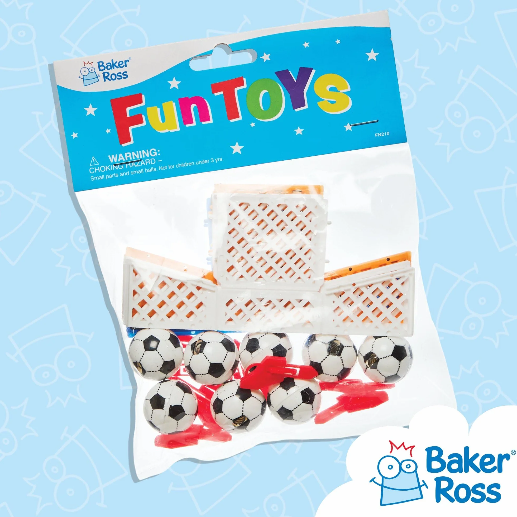 Baker Ross Buts de football paquet de 8 petits jouets pour sacs de fête