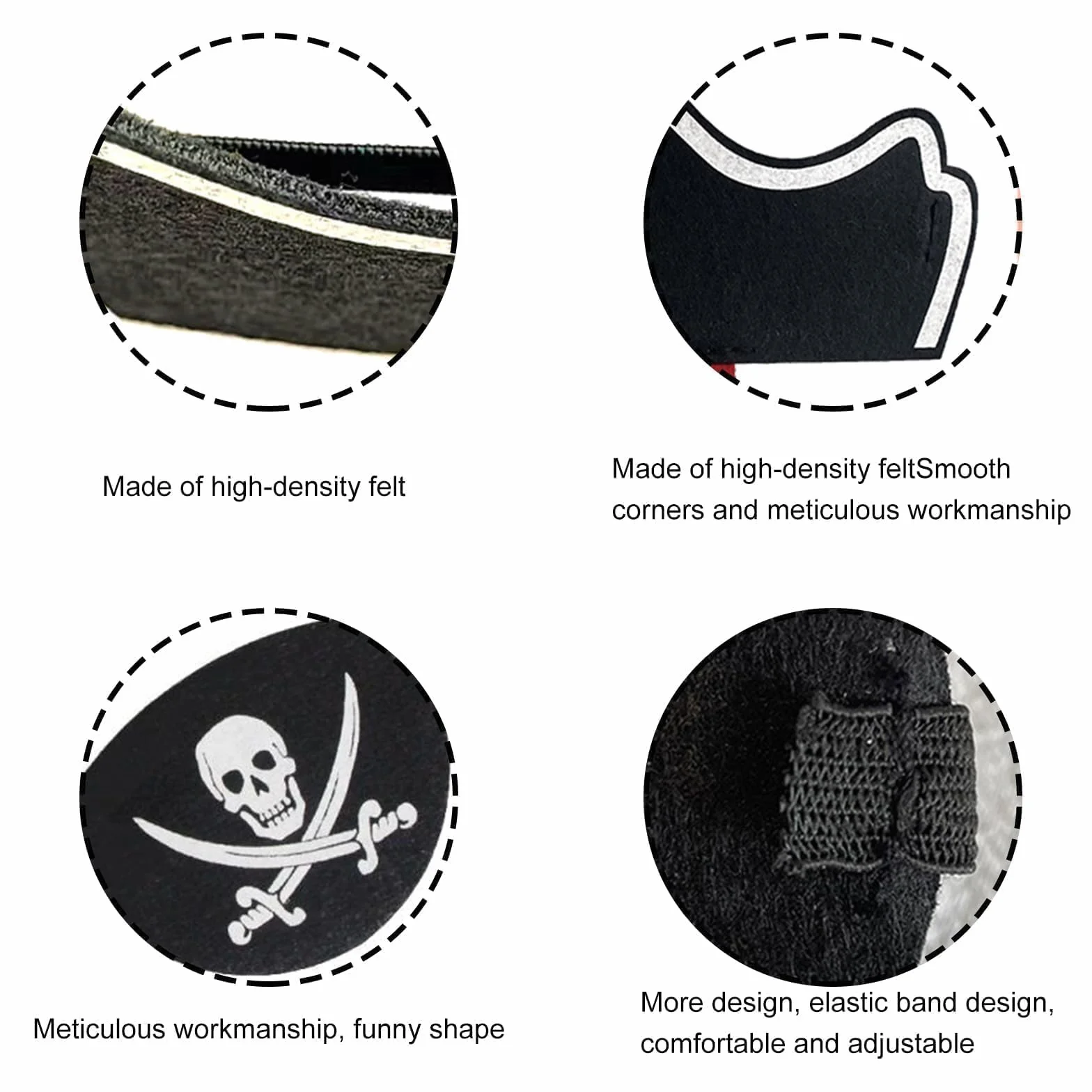 Chapeaux de déguisement pirate - Kit anniversaire complet avec cache œil, tatouage et décoration