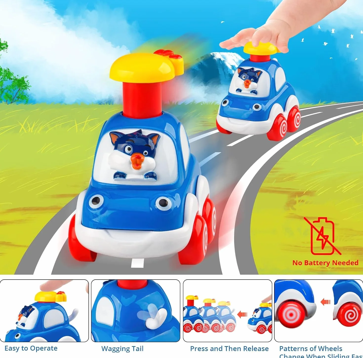 Jouets Voitures Animales Inertie pour Tout-Petits 1-2 Ans Cadeaux Anniversaire