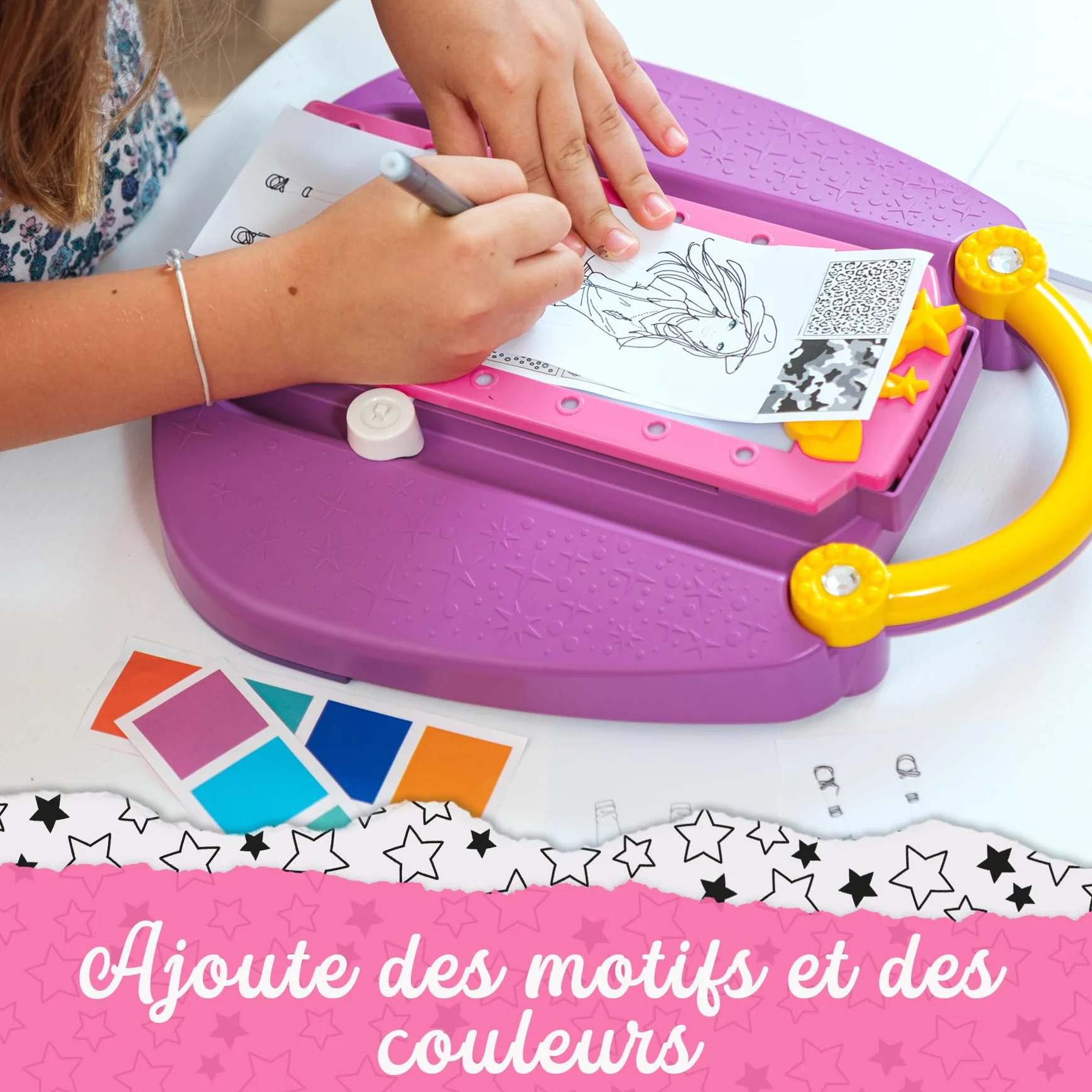 Ravensburger Looky Studio Table à dessin lumineuse enfant Dessin mode Kit créatif styliste 500 combinaisons