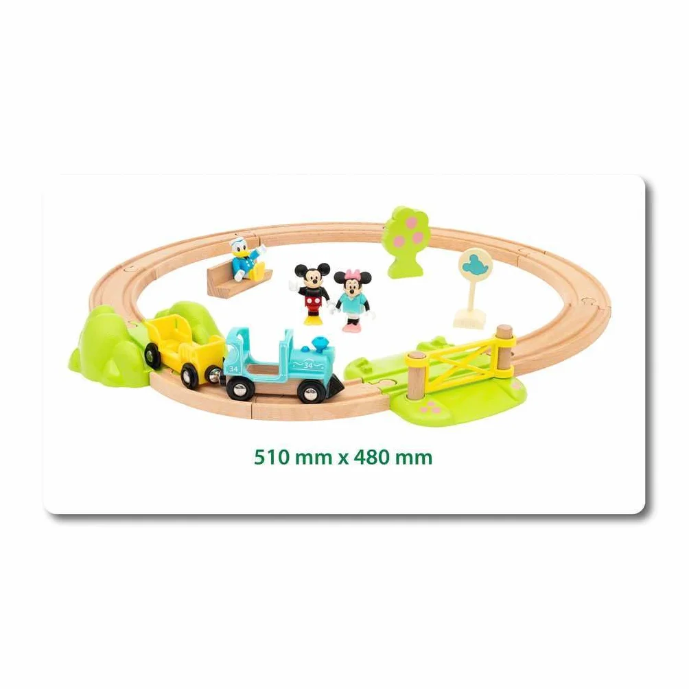 BRIO Circuit Mickey Mouse Disney Mickey and Friends Coffret Complet 18 pièces Train en Bois Jouet dès 3 Ans
